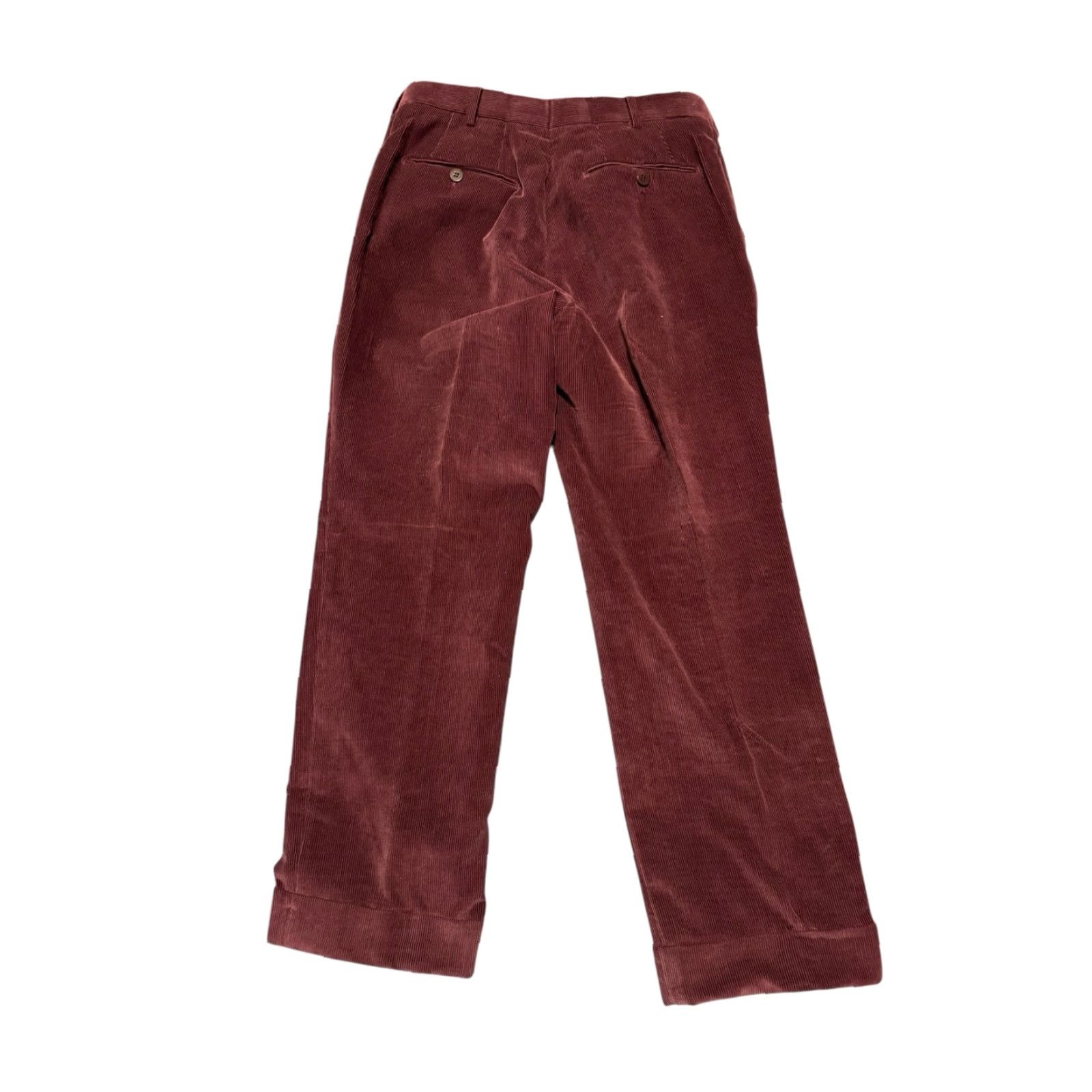 Isaia ISAIA Napoli Corduroy Pants Flat Front Dress Trouser Italy 48 9R (US 32) Red Slim 5-Pocket Design Dress Pants Men Size US 32 / EU 48 - 5 Thumbnail