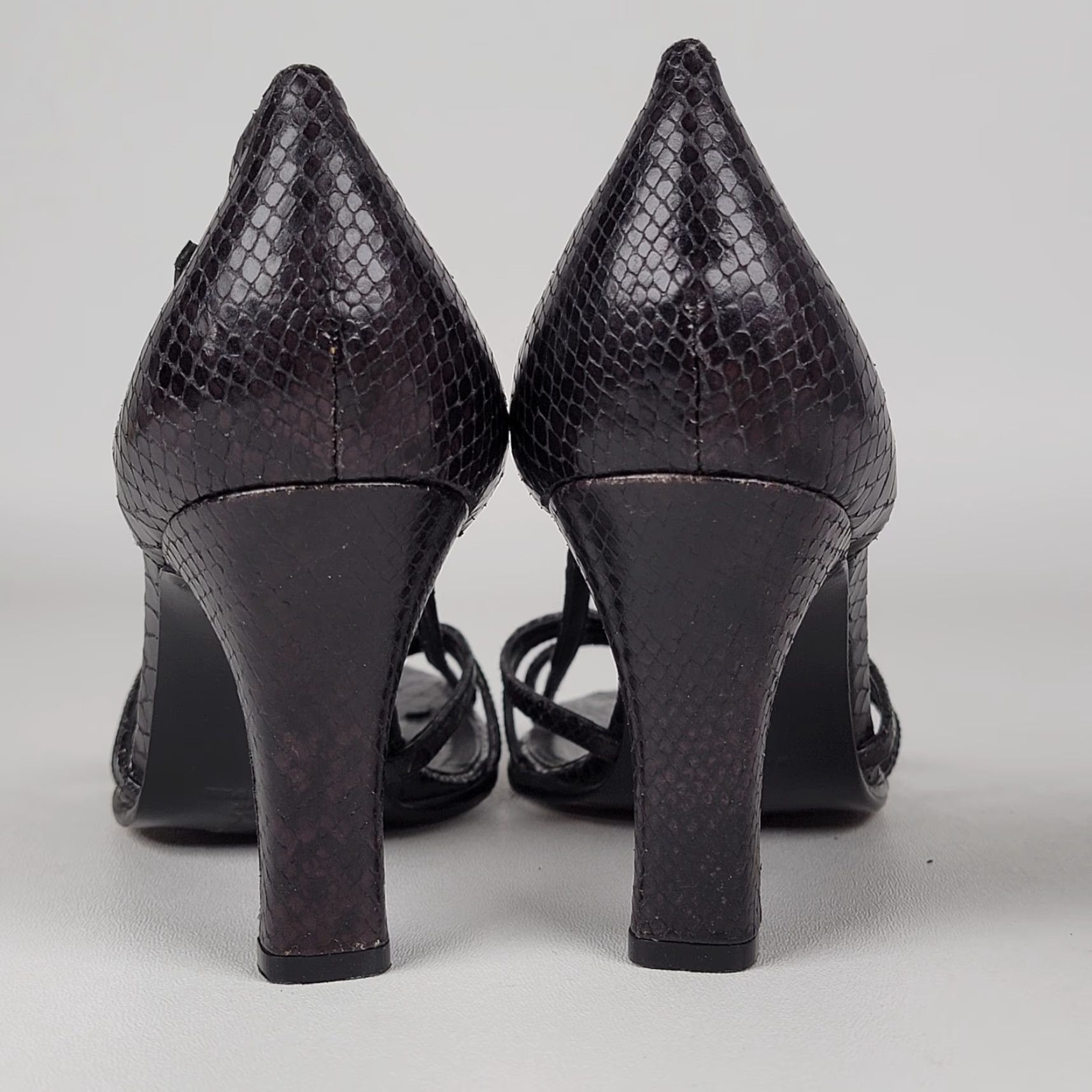 Evan Picone VINTAGE Evan Picone Snakeskin Pumps Women's Size 8 Black Leather Stiletto Heel High 3-3.9in Woman Size US 8 / IT 38 - 7 Thumbnail