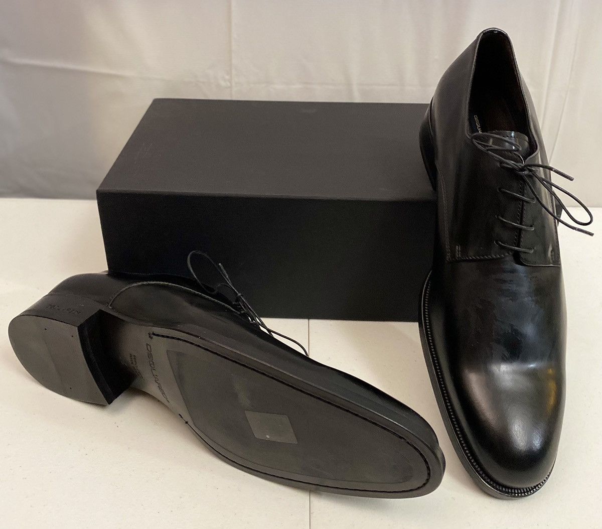 Dsquared2 Dsquared2 🇮🇹 Black Polished Leather Evening Derby 12 NEW Size US 12 / EU 45 - 16 Thumbnail