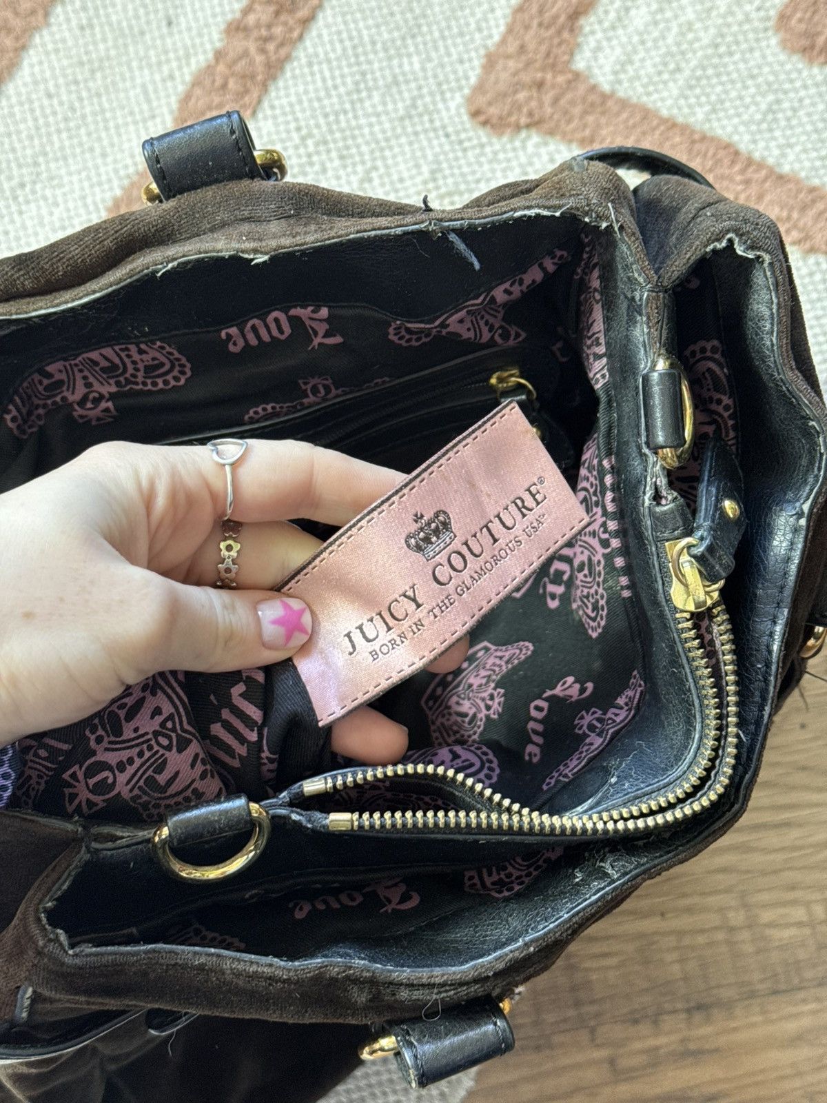 Juicy Couture × Vintage VINTAGE VELOUR JUICY COUTURE 2000s SHOPPER BAG Size ONE SIZE - 7 Thumbnail