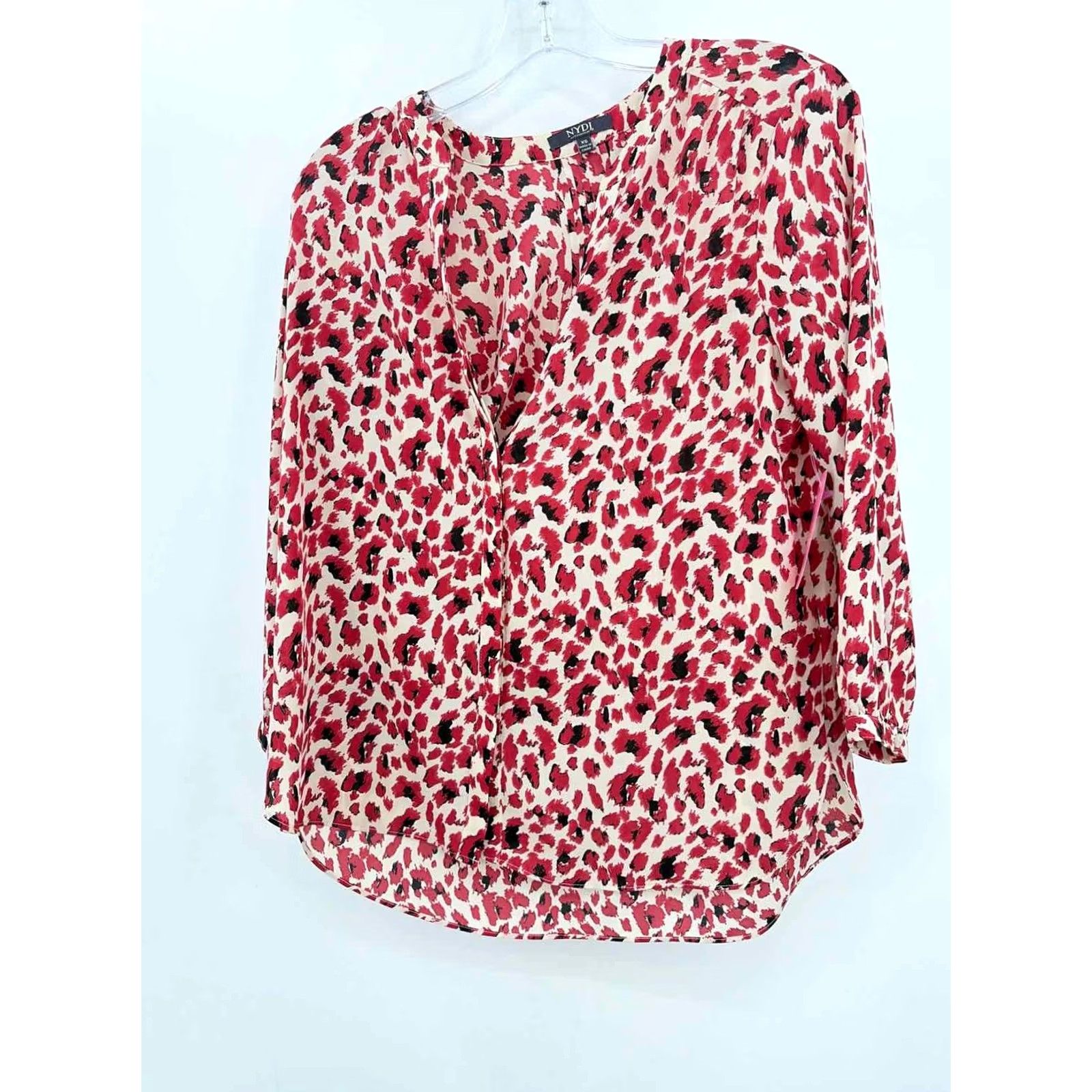 NYDJ NYDJ Blouse XS Red Long Sleeve Pre-Owned Size XS / US 0-2 / IT 36-38 - 2 Thumbnail