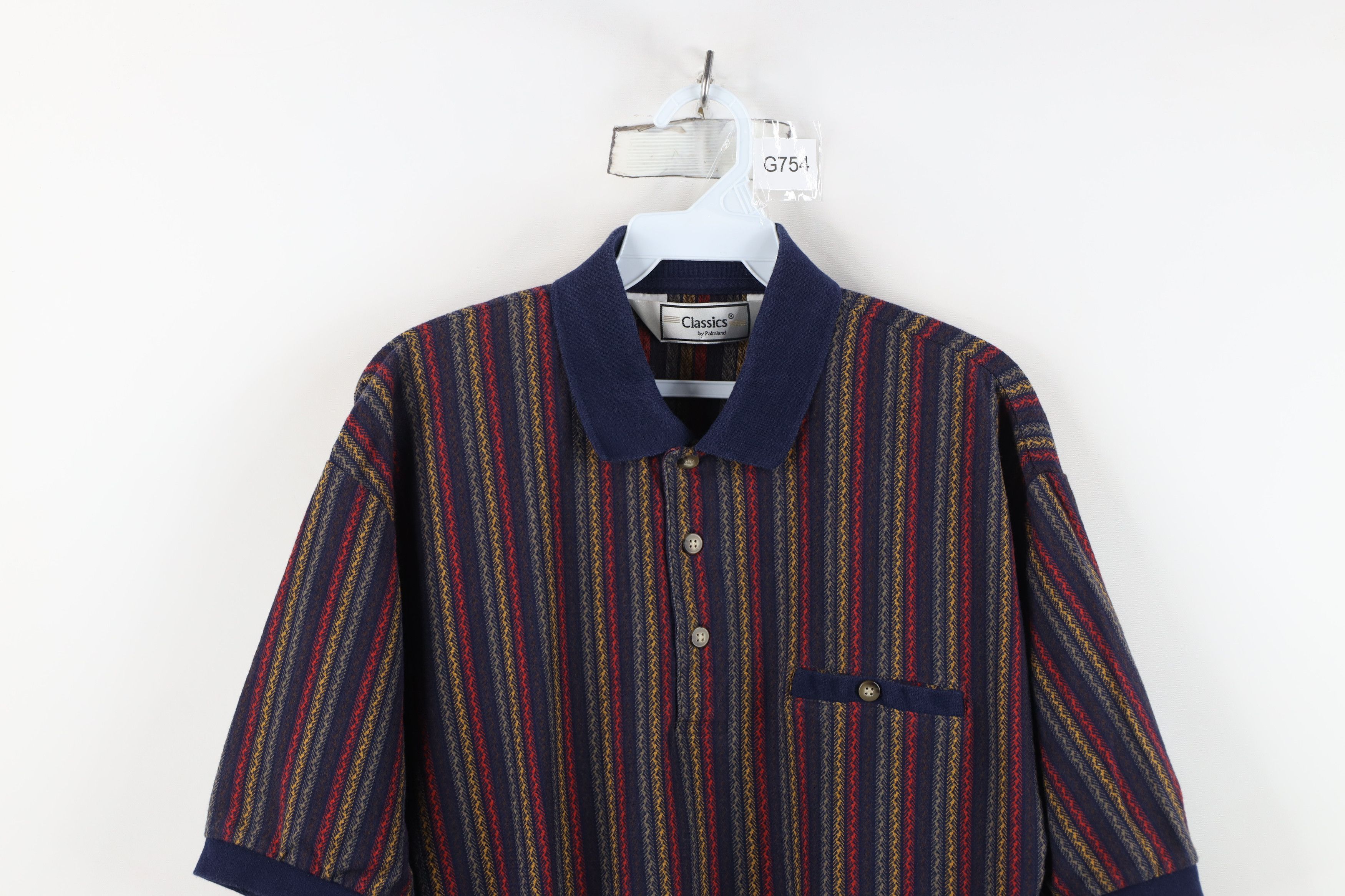 Vintage Vintage 90s Streetwear Striped Knit Pullover Polo Shirt Size US M / EU 48-50 / 2 - 2 Thumbnail