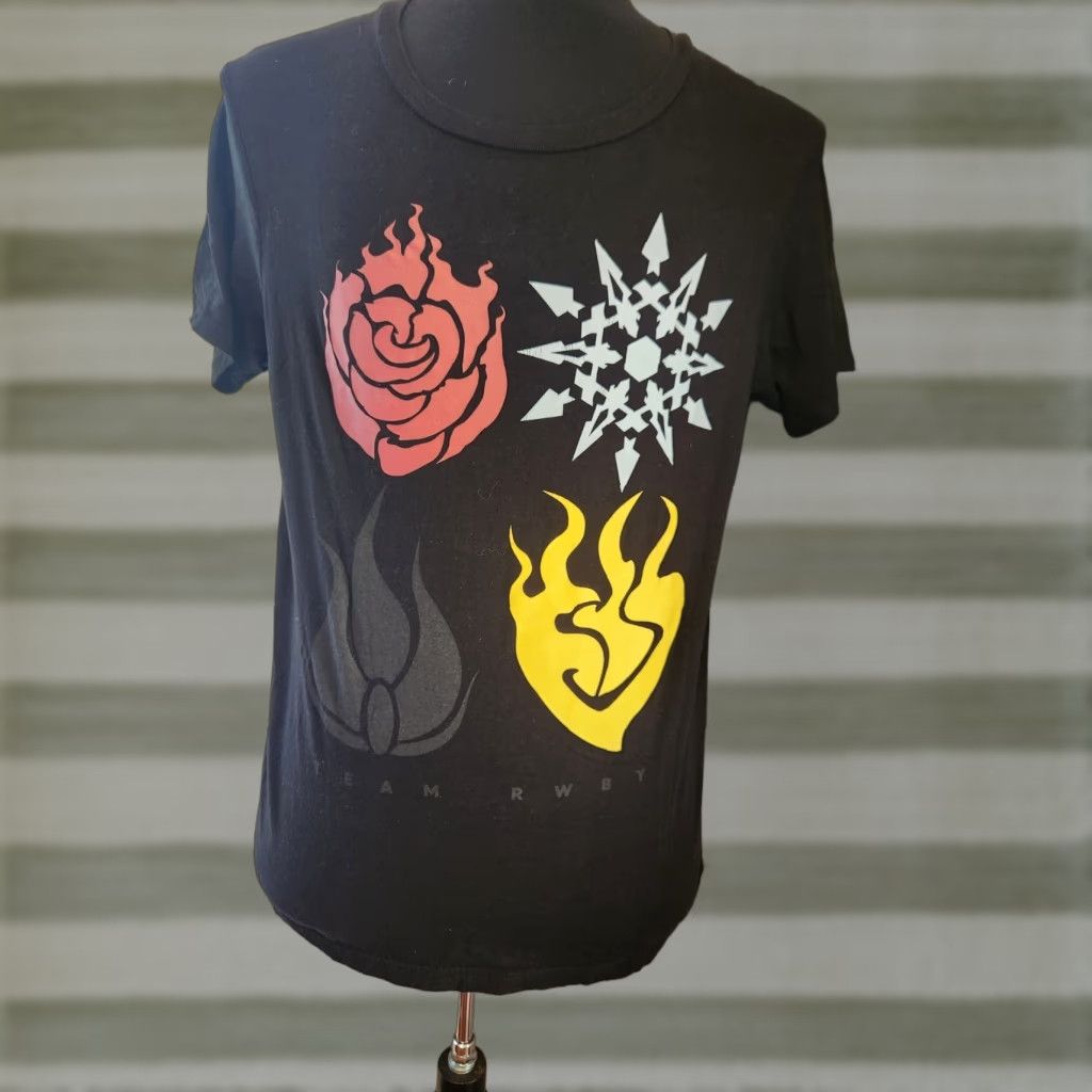 Vintage RWBY Emblem Black Short Sleeve T-Shirt Size Large Men Crew Neck Cotton Graphic Print Anime Shirt Size US L / EU 52-54 / 3 - 1 Thumbnail