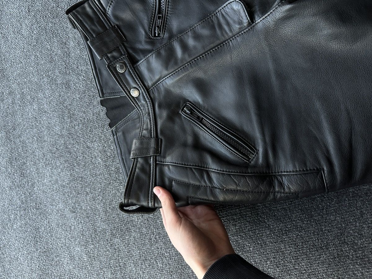Leather 🚨GRAIL LEATHER PANTS RACING VNTG Cowboy Biker Leather Pants Size US 27 - 8 Thumbnail