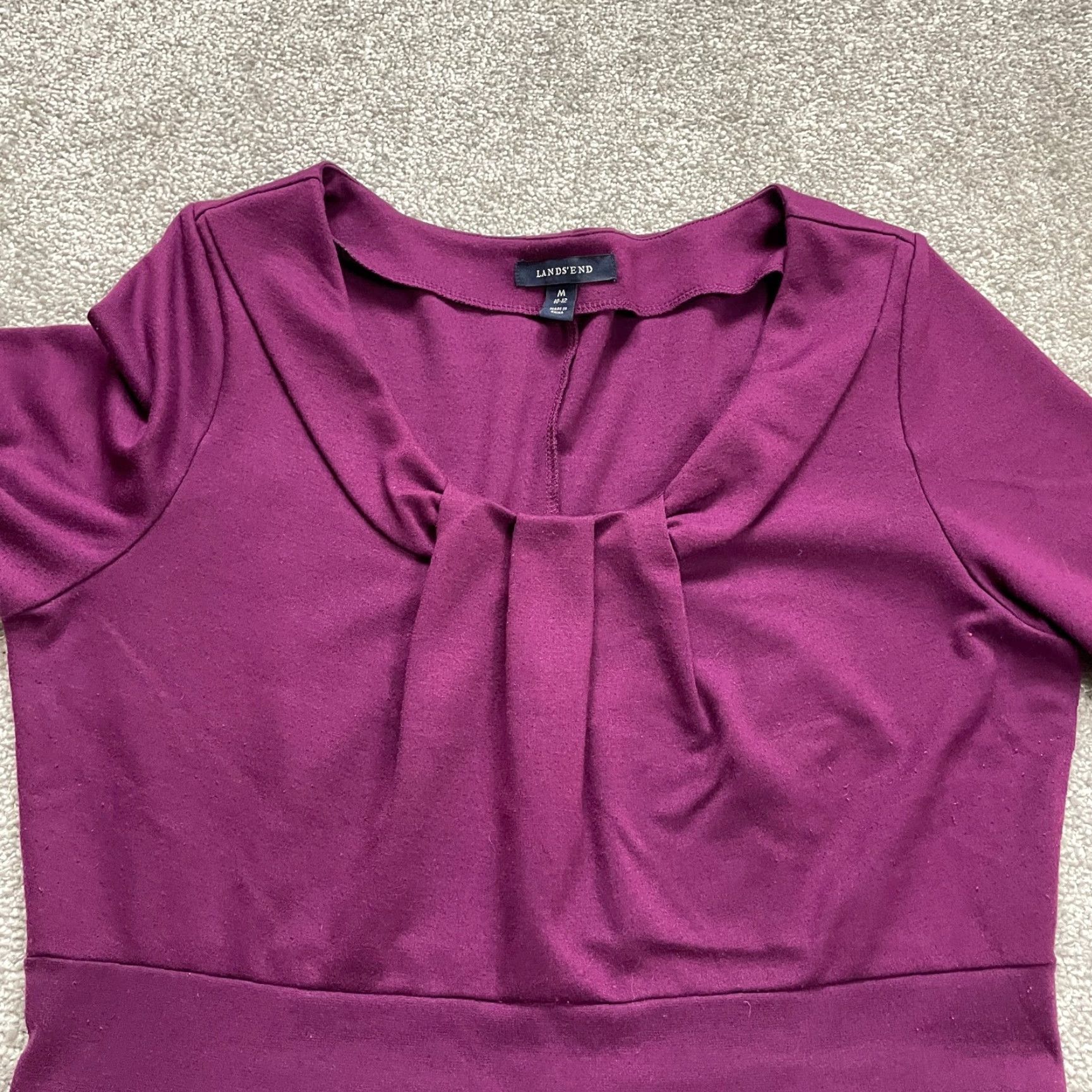 Lands' End Lands' End Sheath Midi Dress Womens M Purple 3/4 Sleeve Workwear Business Size M / US 6-8 / IT 42-44 - 3 Thumbnail