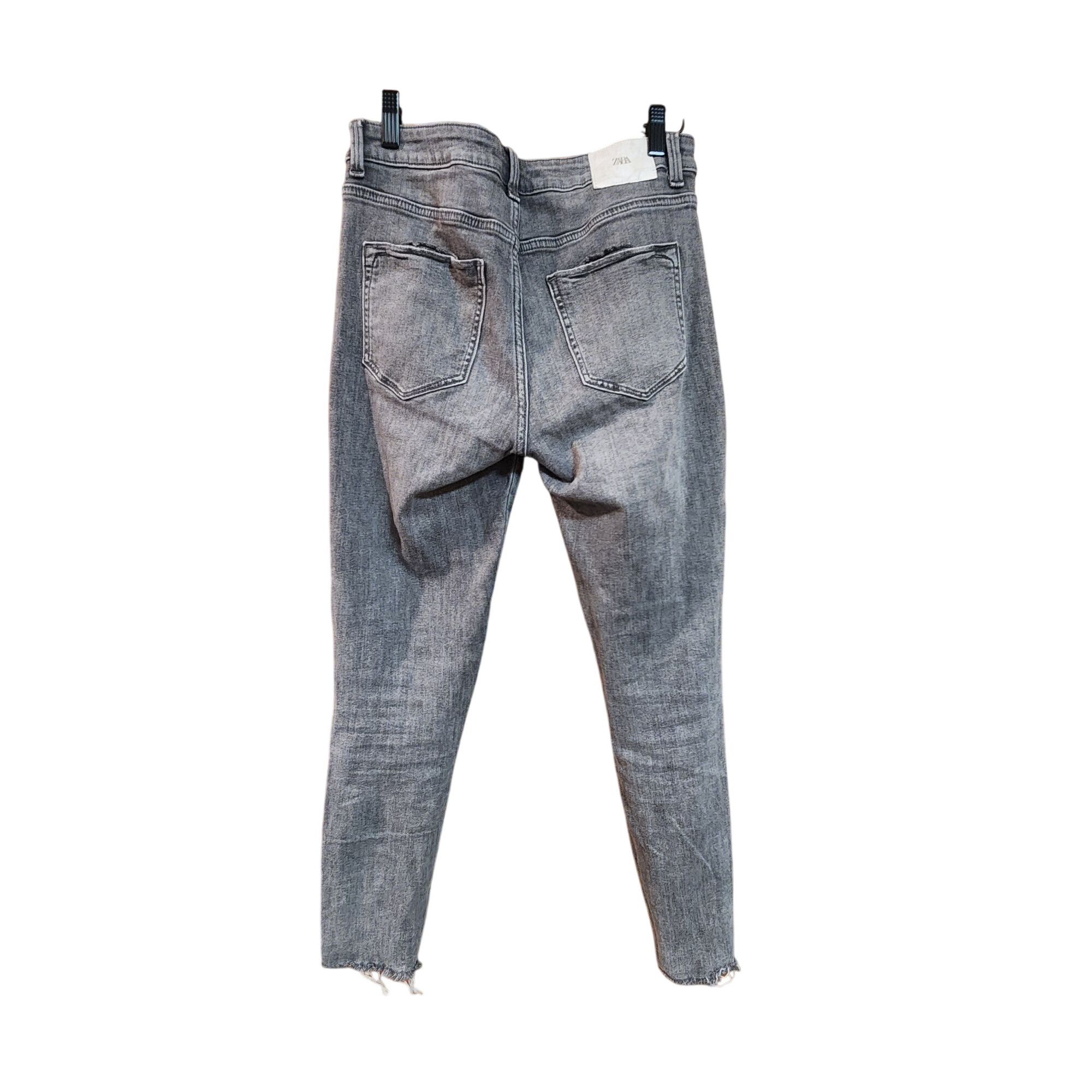 Zara Zara Womens Gray Frayed Hem Skinny Jeans Size 6 Size 28" / US 6 / IT 42 - 2 Thumbnail