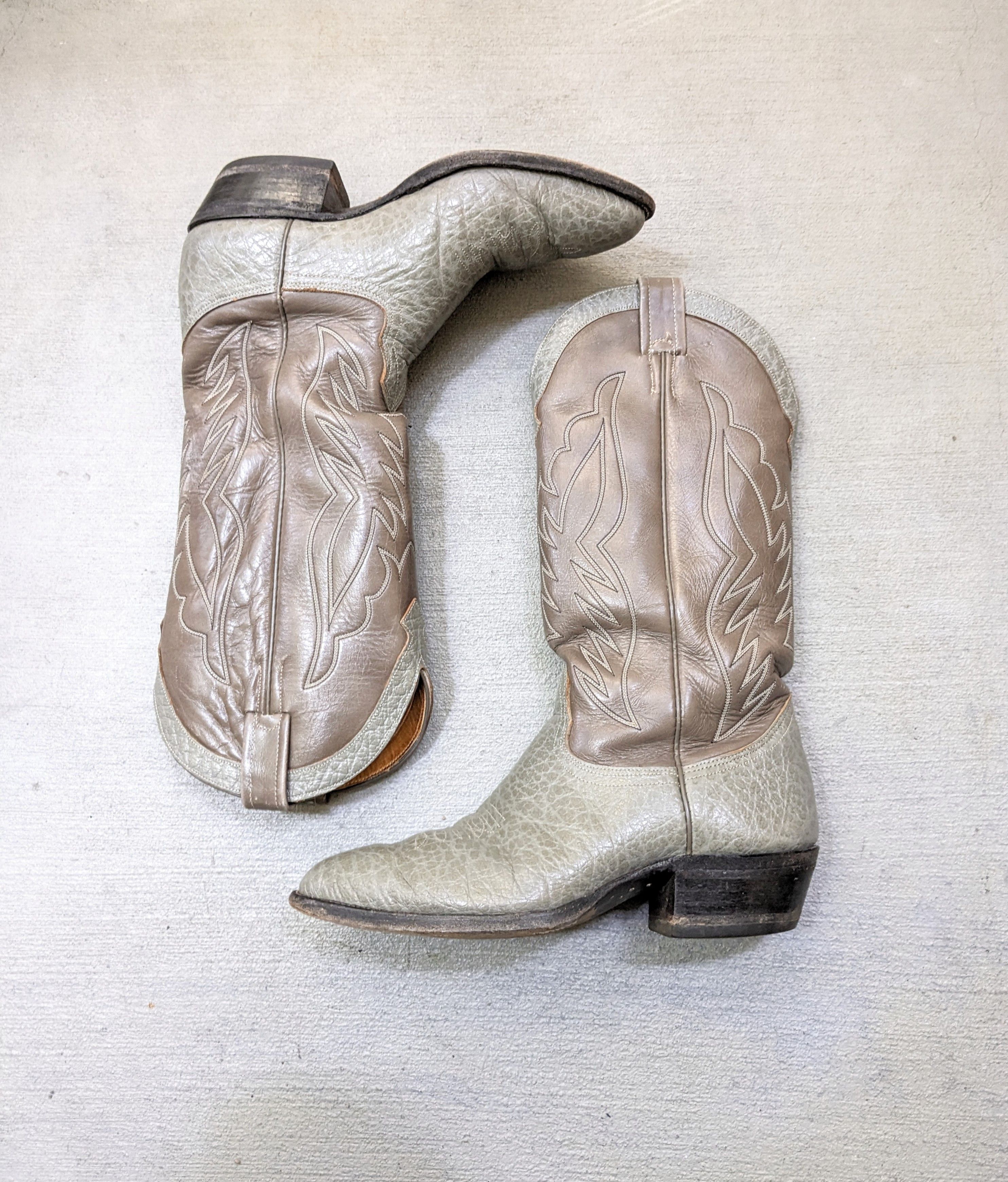 Nocona Nocona Cowboy Boots 8.5 Gray Leather Western Antelope Size US 8.5 / EU 41-42 - 1 Thumbnail