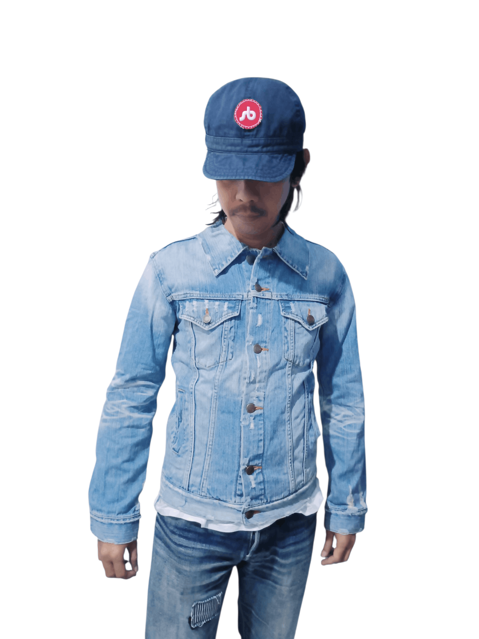 14th Addiction Japanese Brand Ripped Denim Jacket Slim Fit Size US M / EU 48-50 / 2 - 11 Thumbnail
