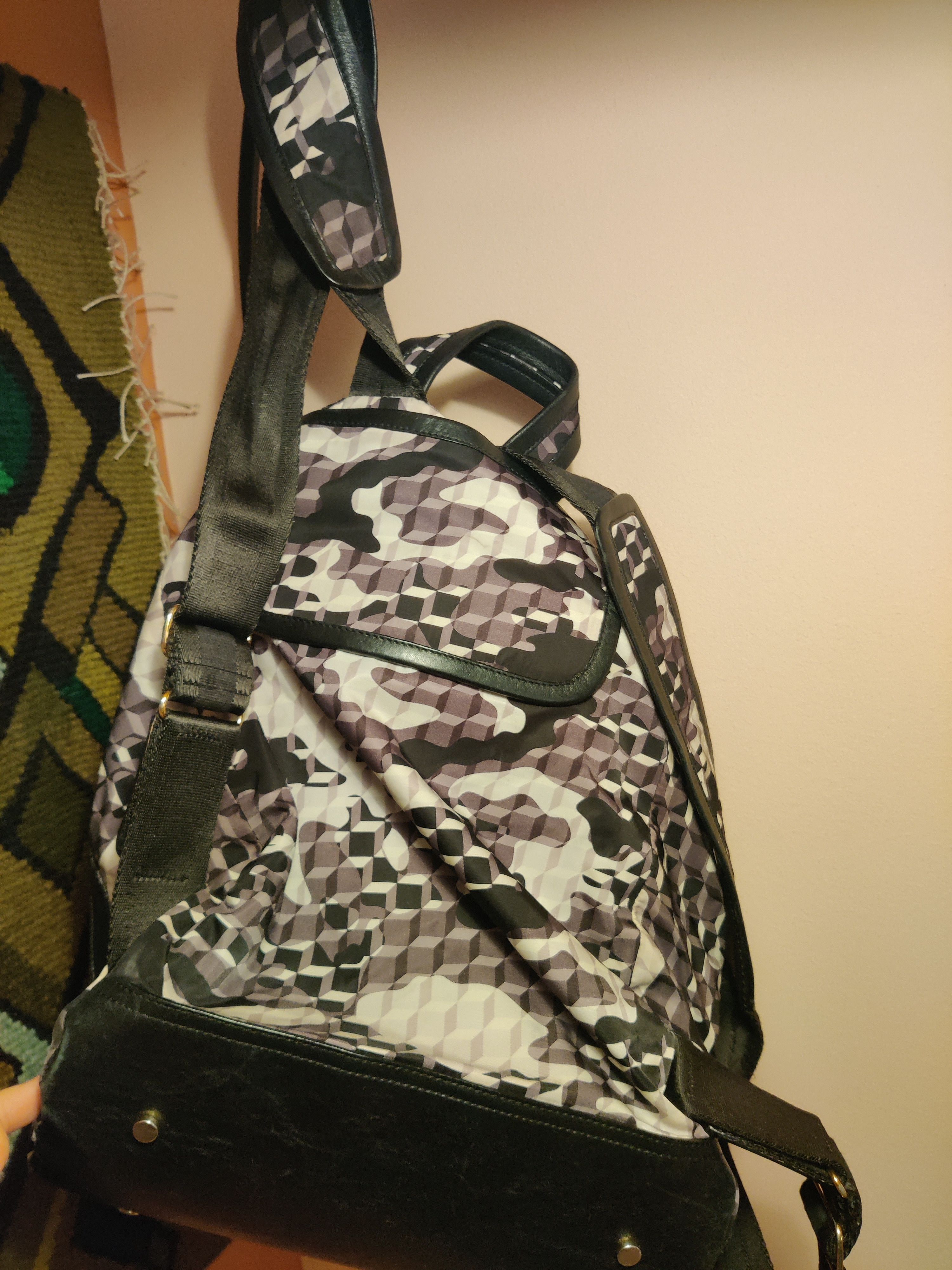 Pierre Hardy Cube print backpack, leather interior Size ONE SIZE - 2 Thumbnail