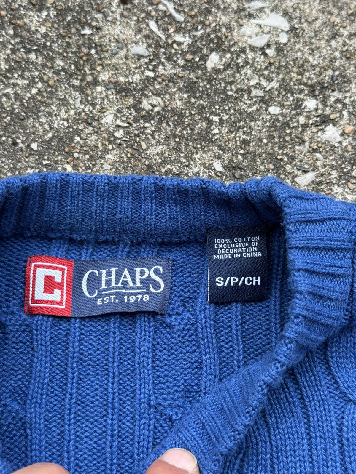 Chaps Chaps Pacific Royal Cable-Knit Cotton Crewneck Sweater Size US S / EU 44-46 / 1 - 3 Thumbnail