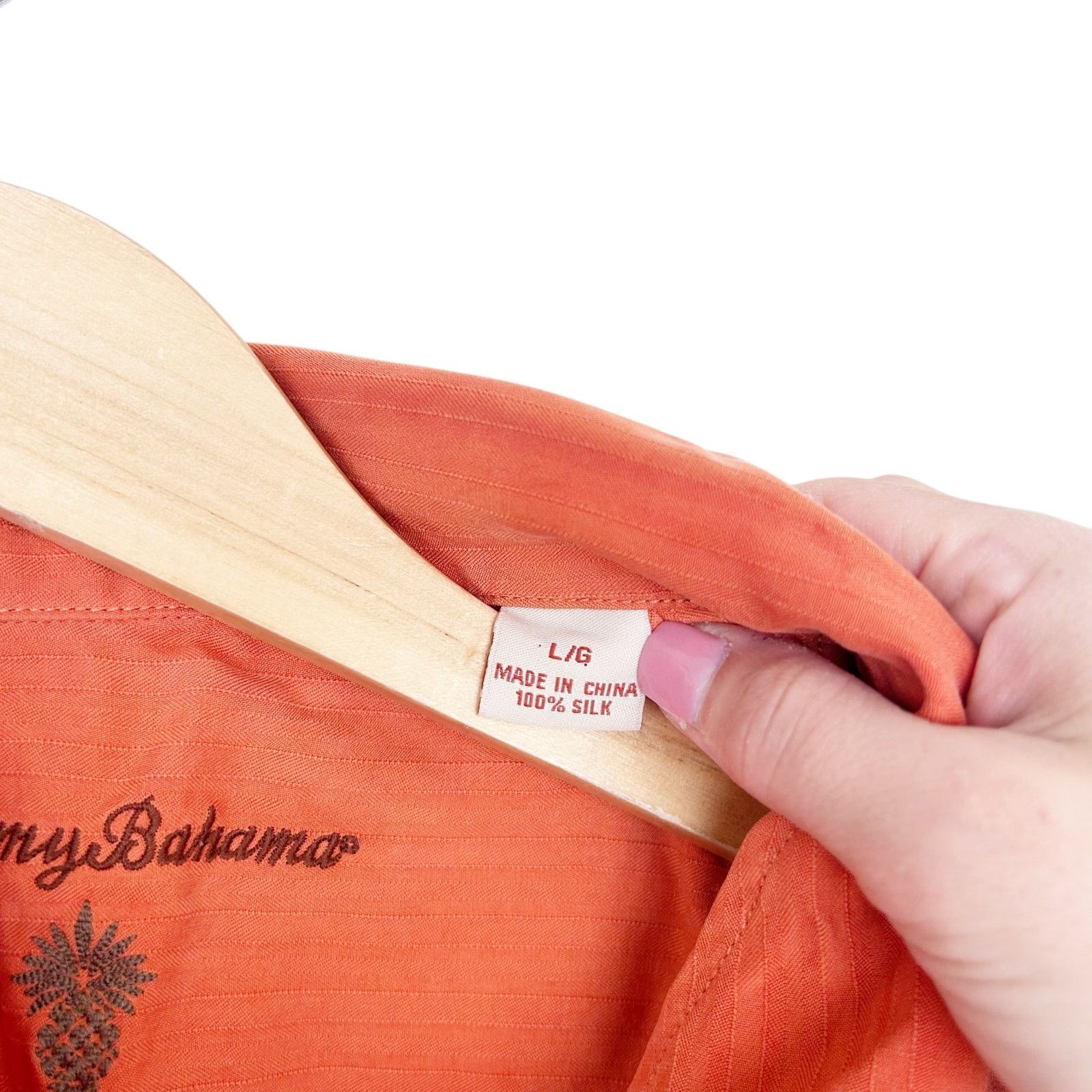 Tommy Bahama Tommy Bahama Orange 100% Silk Short Sleeve Button Down Sz L Size US L / EU 52-54 / 3 - 4 Thumbnail