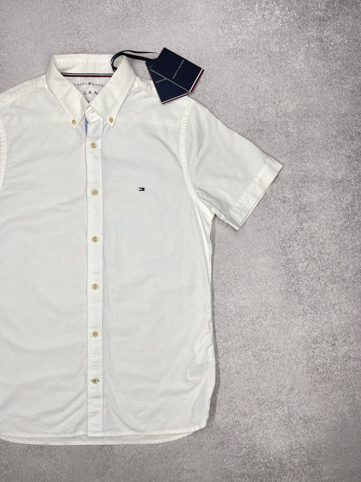 Tommy Hilfiger Mens Tommy Hilfiger Organic Oxford Shirt White slim Fit Size US S / EU 44-46 / 1 - 3 Thumbnail