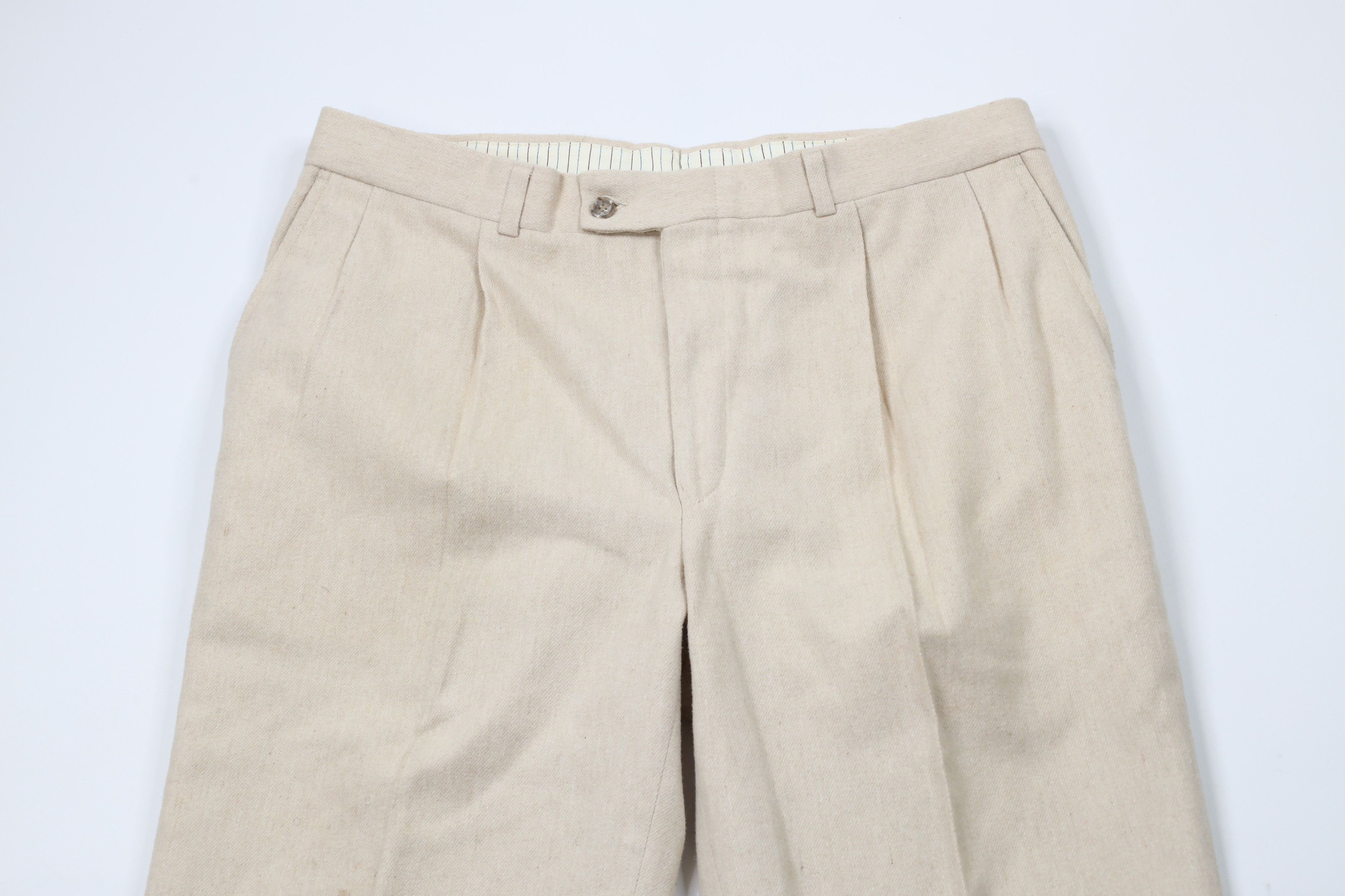 Vintage Vintage 90s Streetwear Heavy Wool Pleated Chino Pants Size US 36 / EU 52 - 2 Thumbnail
