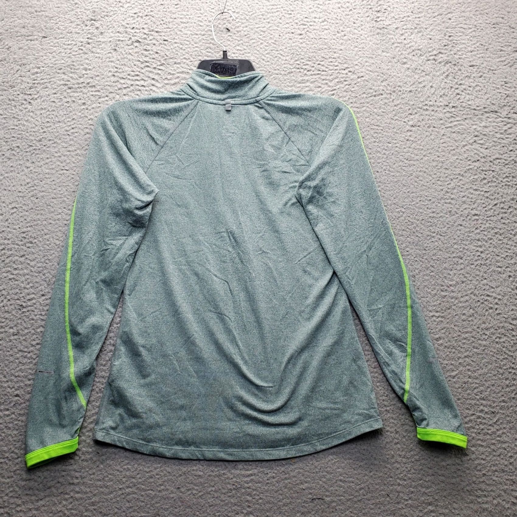 Nike Nike Dri-Fit Womens 1/4 Zip Pullover Slim Fit S Green Running Thumb Hole Sleeve Shirt Size S / US 4 / IT 40 - 2 Thumbnail