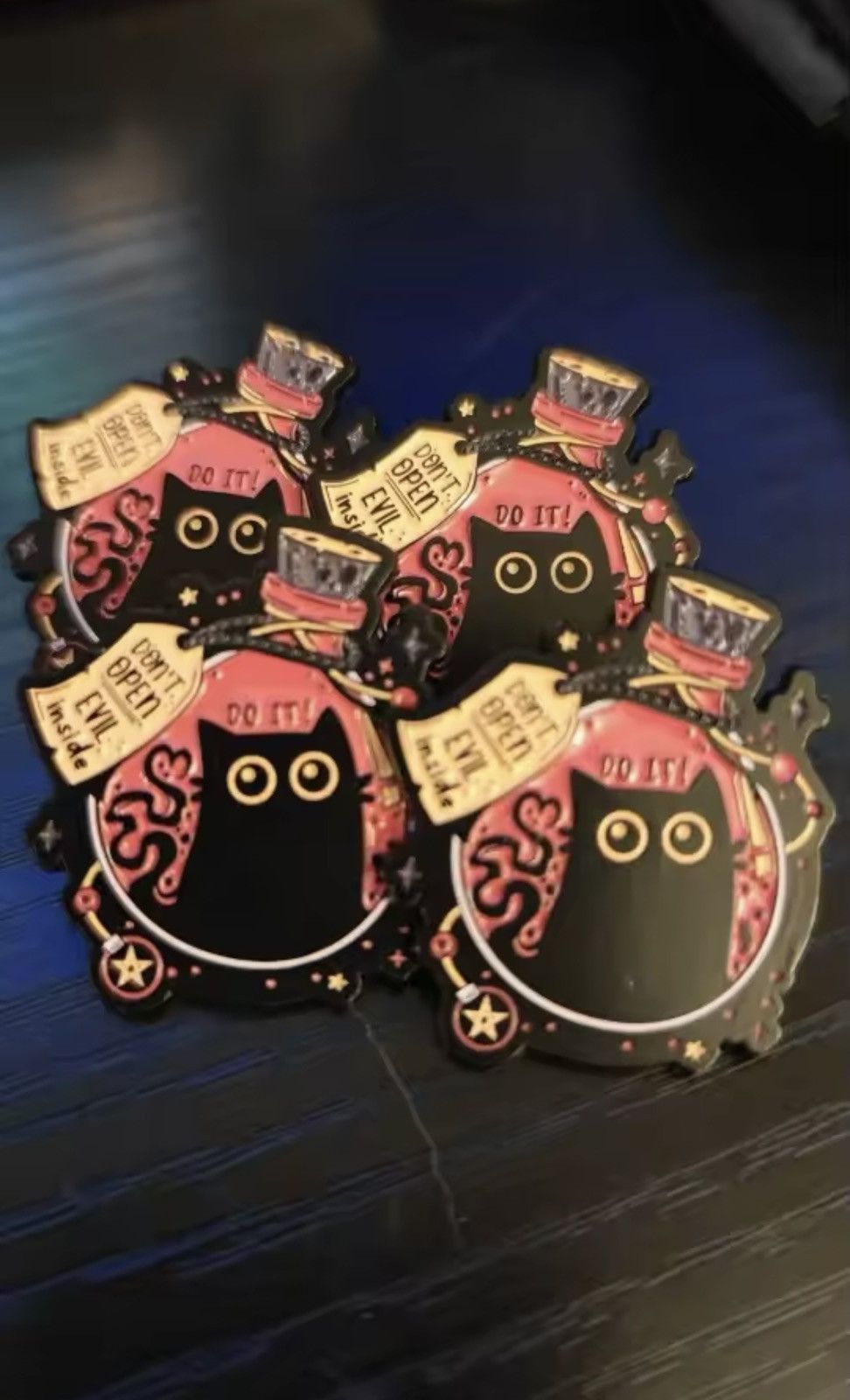 Designer Black cat enemal pin brooch accessories Size ONE SIZE - 5 Thumbnail