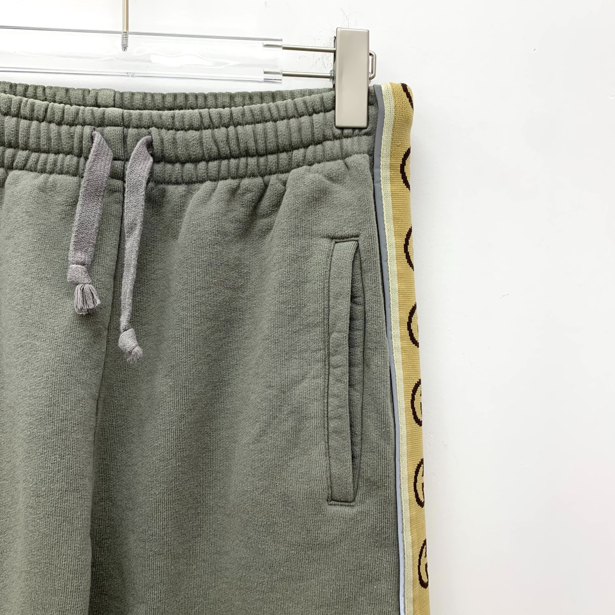 Gucci Gucci Grayish-Green Cotton Drawstring Sport Pants With Side Size US 30 / EU 46 - 6 Thumbnail