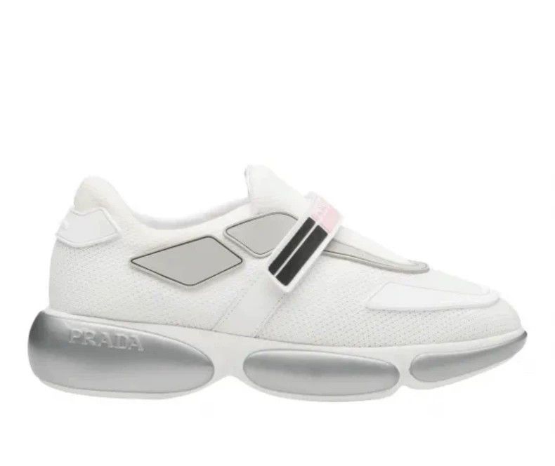 Prada Prada Size 35 White mesh Velcro small white shoes Sneakers Size US 4 / IT 34 - 9 Thumbnail