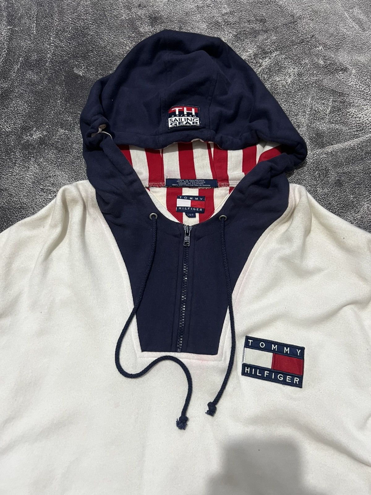 Tommy Hilfiger Tommy Hilfiger Sailing Gear Half Zip Hoodie Size US XL / EU 56 / 4 - 3 Thumbnail