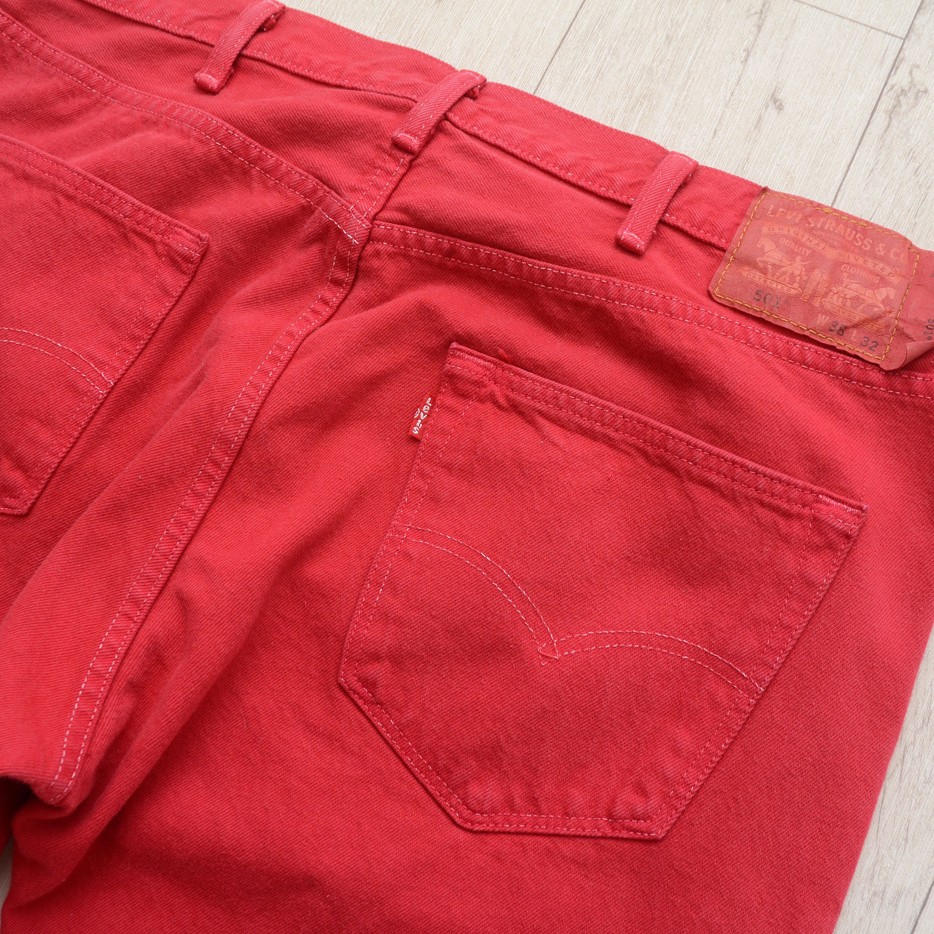 Levi's Vintage Clothing Levi’s Vintage Jeans 501 Men’s Red Distressed 1990’s Rare Size US 38 / EU 54 - 10 Thumbnail