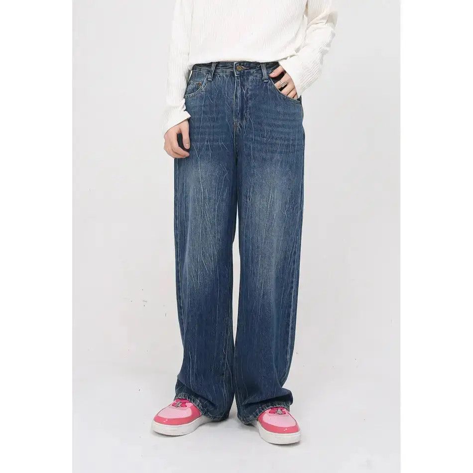 Japanese Brand Retro loose high street wide leg jeans Size US 32 / EU 48 - 1 Thumbnail