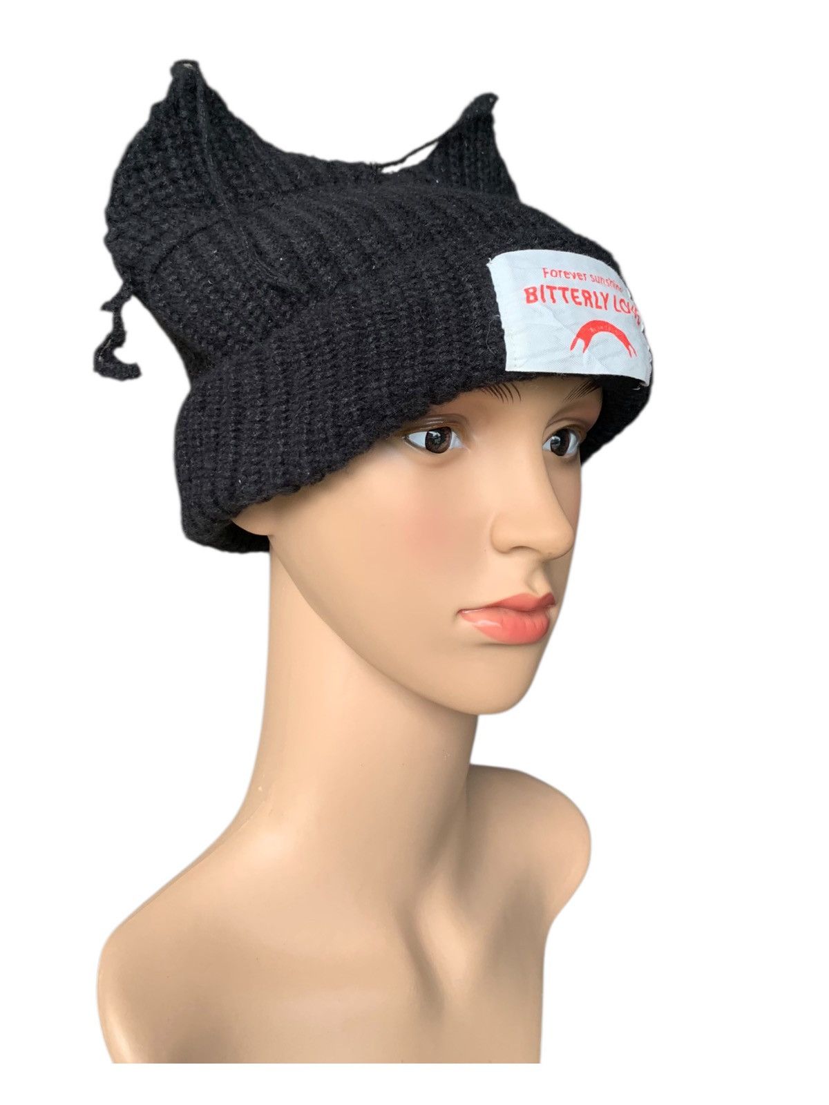 Designer × Japanese Brand × Kapital Cute Cartoon Cat Ear Wool Knitted Hat Size ONE SIZE - 1 Thumbnail
