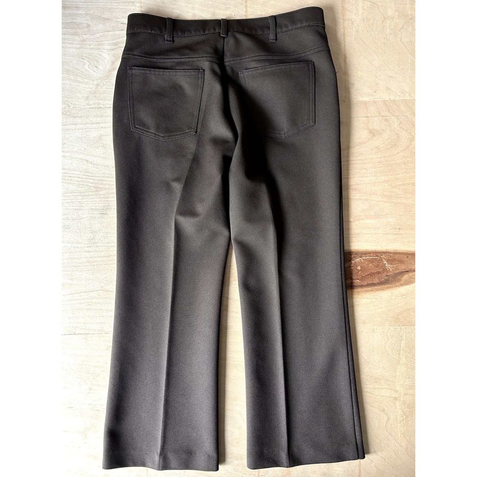 Farah VINTAGE Farah Clothing Co Pants Men's Brown 33x27 Flare Polyester 70s 80s Cowboy Western Size US 33 - 3 Thumbnail