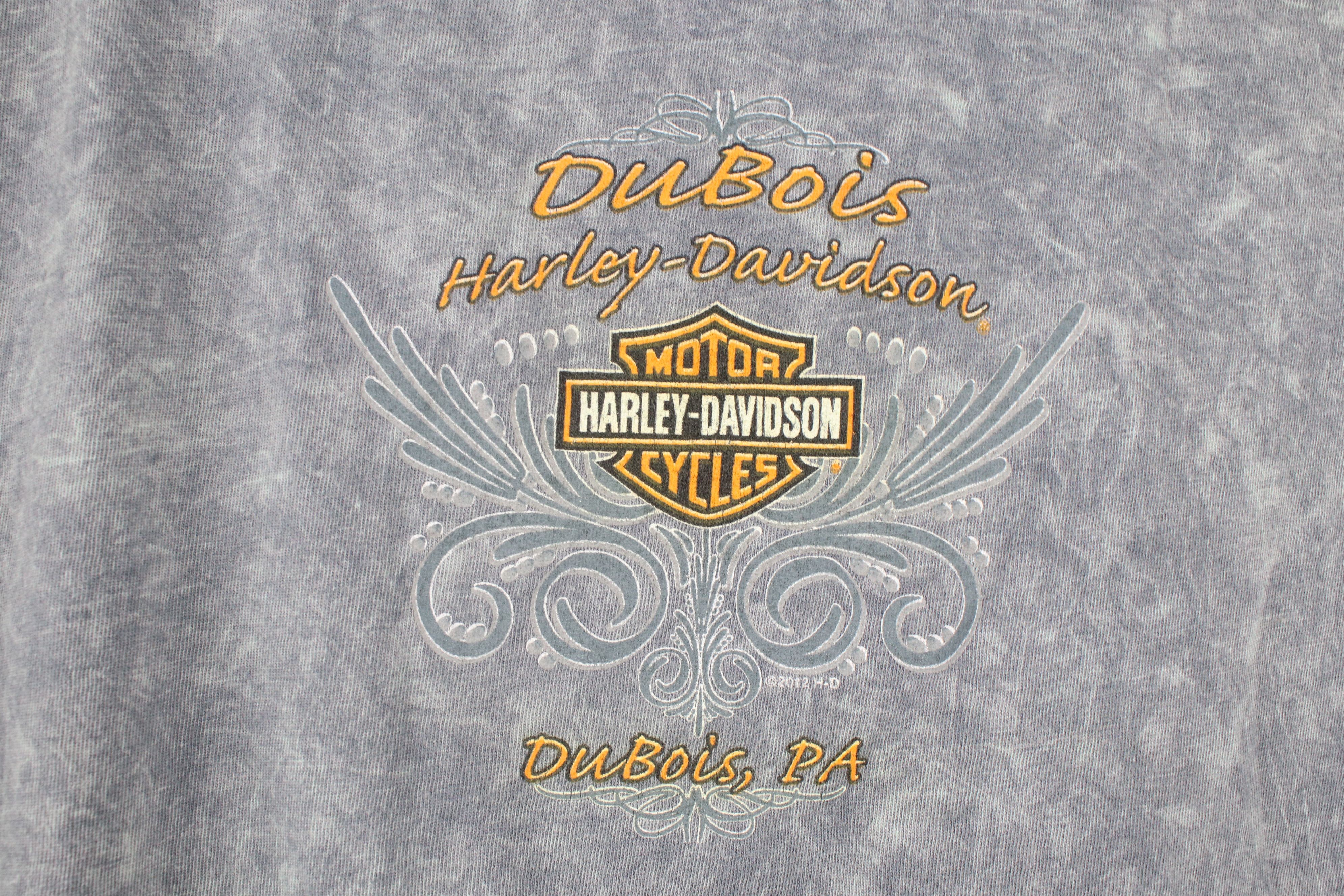 Harley Davidson × Vintage Vintage Y2K Harley Davidson Spell Acid Wash V-Neck T-Shirt Size L / US 10 / IT 46 - 9 Thumbnail