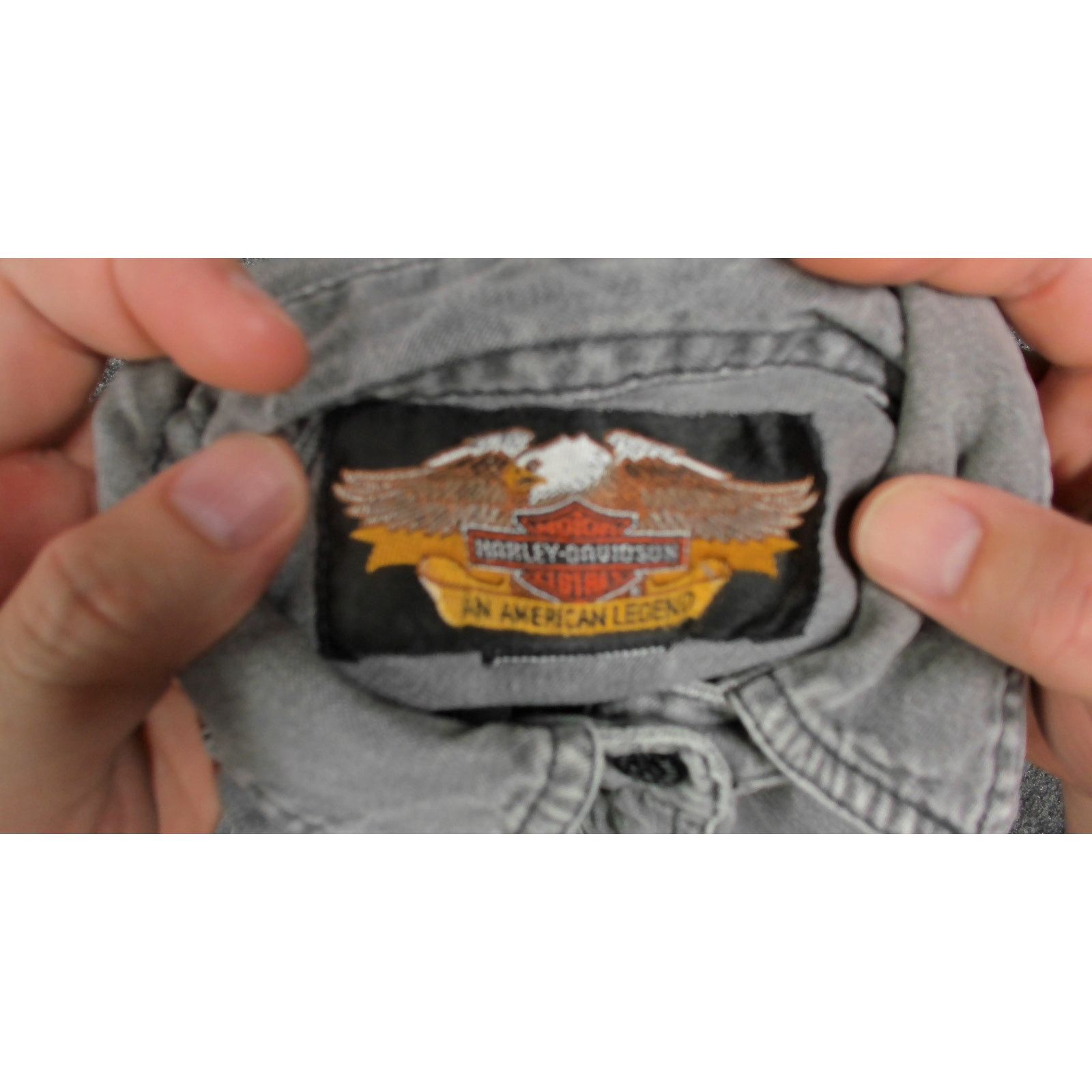 Harley Davidson Harley Davidson VTG Y2K Embroidered Gray Oversized Button Up Size M / US 6-8 / IT 42-44 - 7 Thumbnail