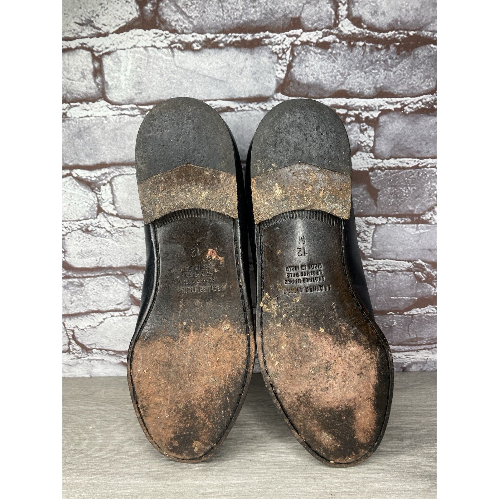 Paolo Mondo Paolo Mando Firenze Black Leather Penny Loafers Dress Shoes Size US 12 / EU 45 - 23 Thumbnail