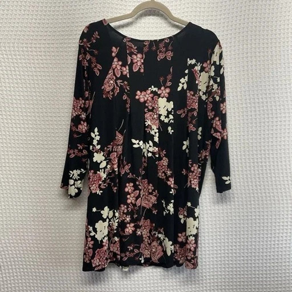J. Jill NWOT J. Jill Wearever Botanical Floral Jersey Tunic Women 2X Size ONE SIZE - 8 Thumbnail