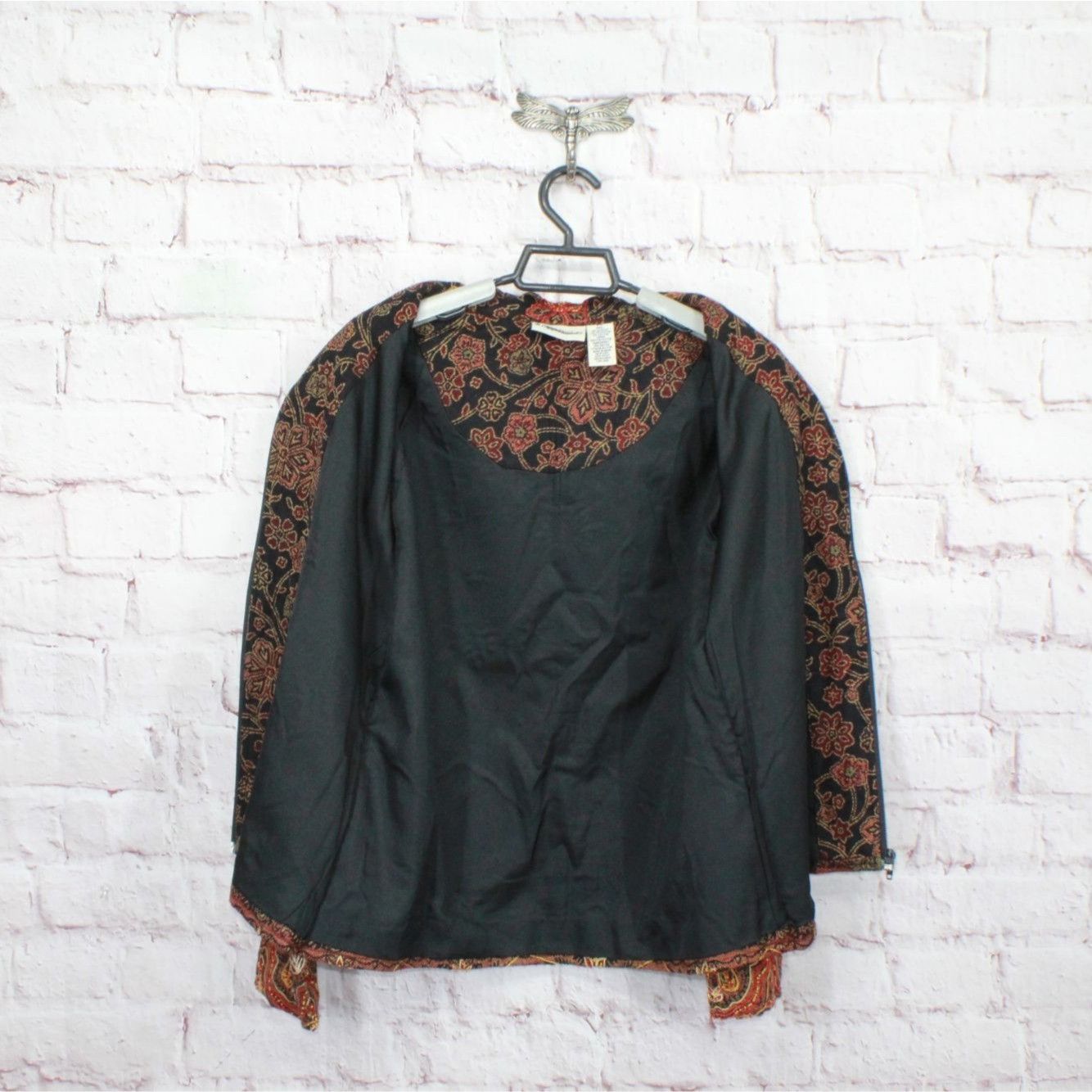 Other Appleseeds Black Orange Embroidered Paisley Blazer Women’s S Size S / US 4 / IT 40 - 4 Thumbnail