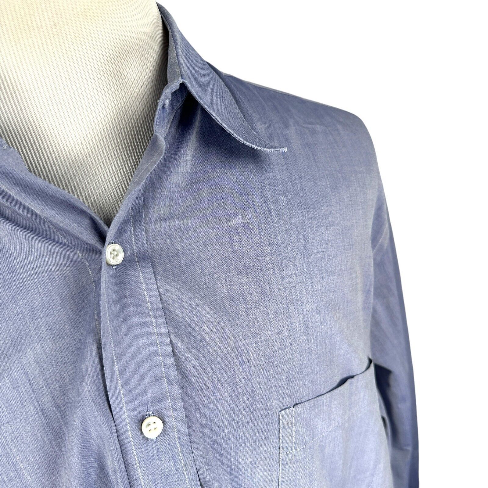 The Unbranded Brand Marol Bologa Dress Shirt Men 43 17 Blue White Striped Purple Size US L / EU 52-54 / 3 - 2 Thumbnail