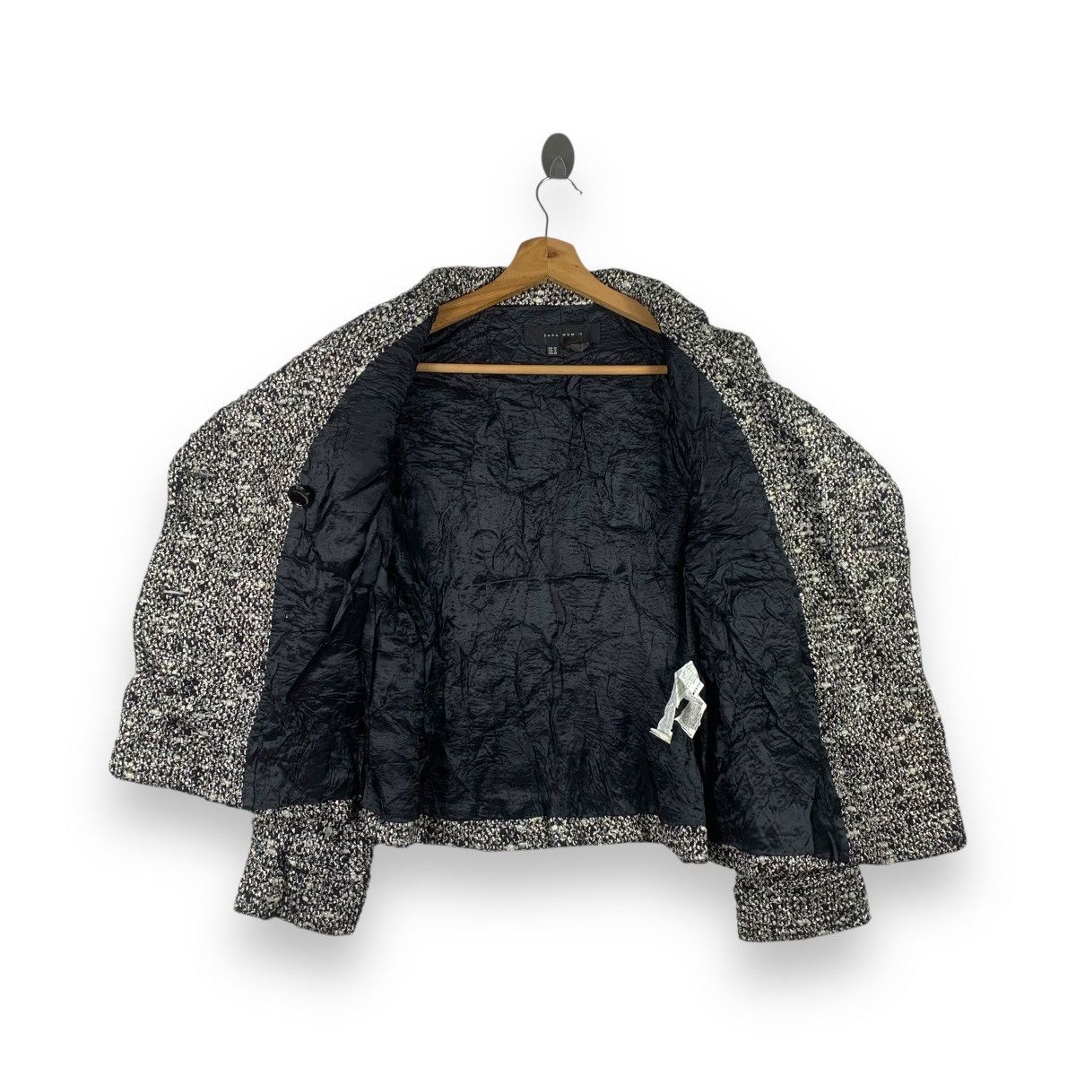Zara ZARA WOMAN Tweed Peacoat Double Breasted Jacket Textured Size S / US 4 / IT 40 - 3 Thumbnail