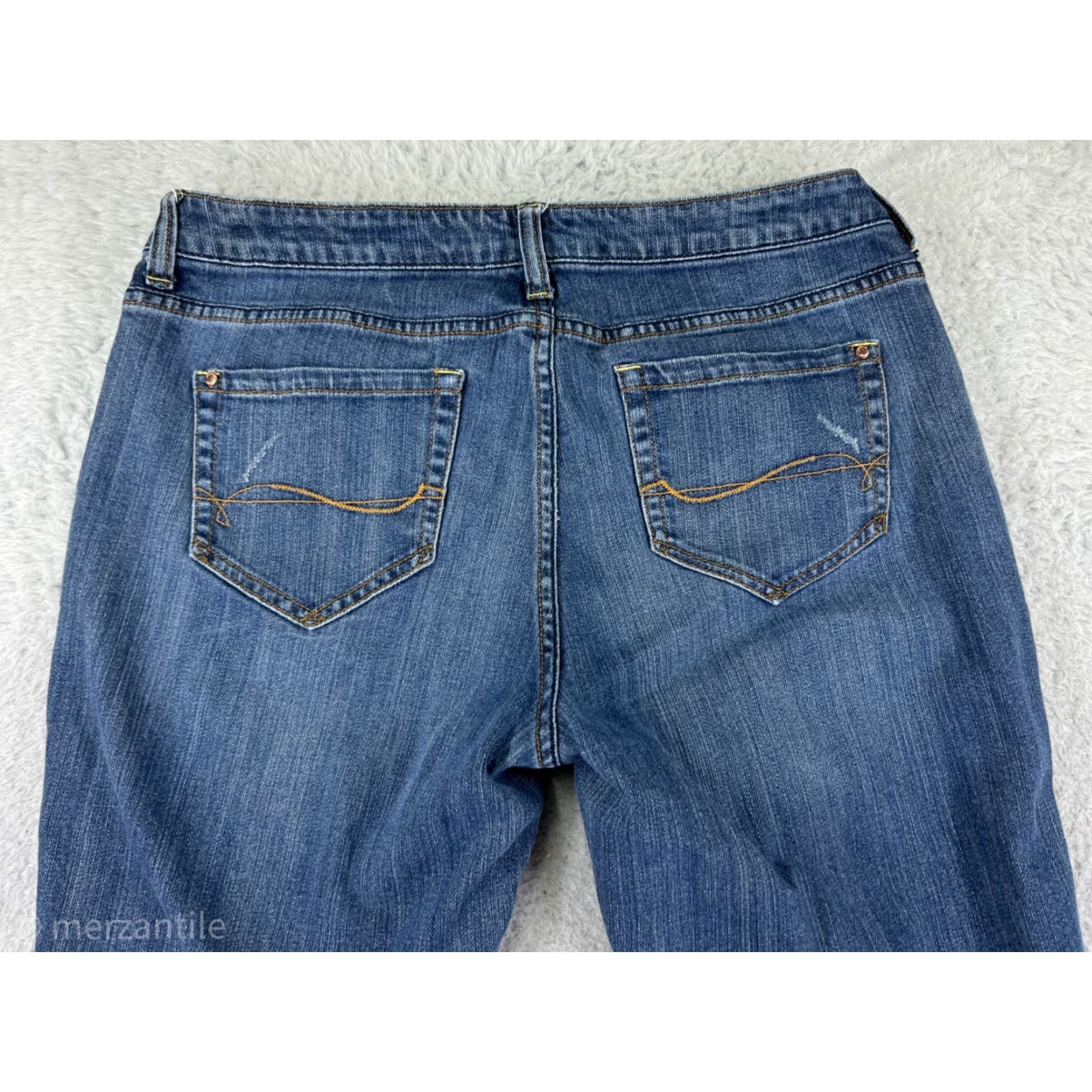Vintage Bella Elemento Jeans Womens 8 Denim Bootcut Cotton Blend Stretch 28in Waist 30in Inseam Blue 5-Pocket Embroidered Solid Mid Rise Western Womens Size 30" / US 8 / IT 44 - 3 Thumbnail