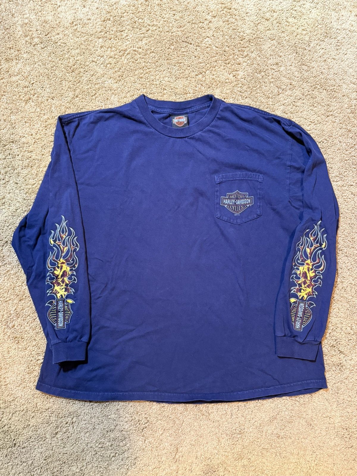 Harley Davidson Harley Davidson Long Sleeve Flames y2k Size XL Irvine OC CA Size US XL / EU 56 / 4 - 2 Thumbnail