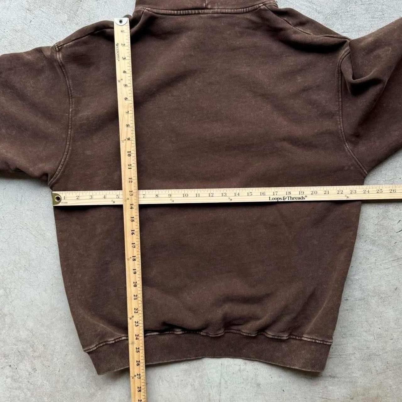 Vintage Vintage Style Heavy Weight Terry Brown Hooded Sweatshirt Size US L / EU 52-54 / 3 - 6 Thumbnail