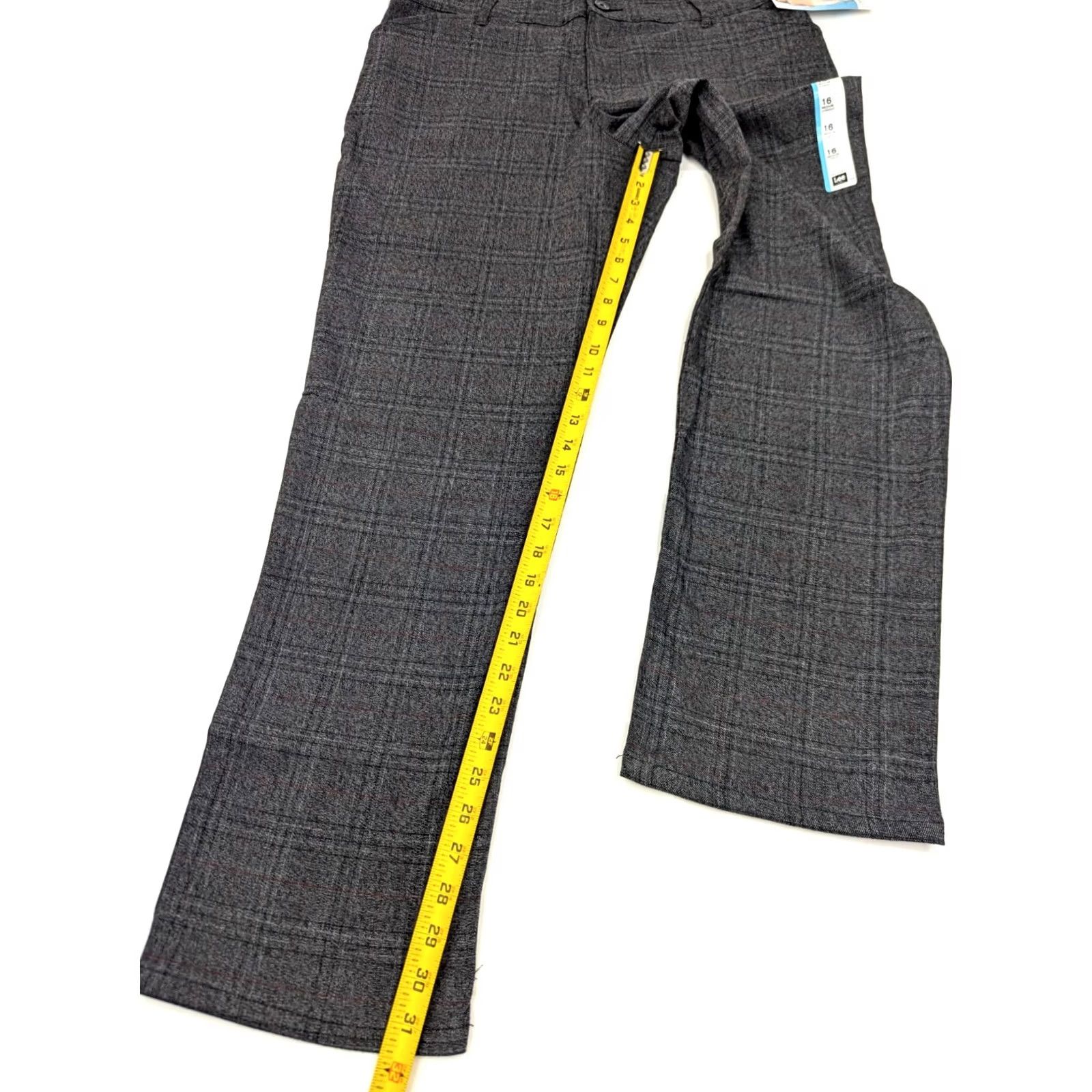 Lee Lee Relaxed Straight Leg Pants Women 16M 35x31.5 Gray Plaid NWT Size 38" / US 16 / IT 52 - 6 Thumbnail