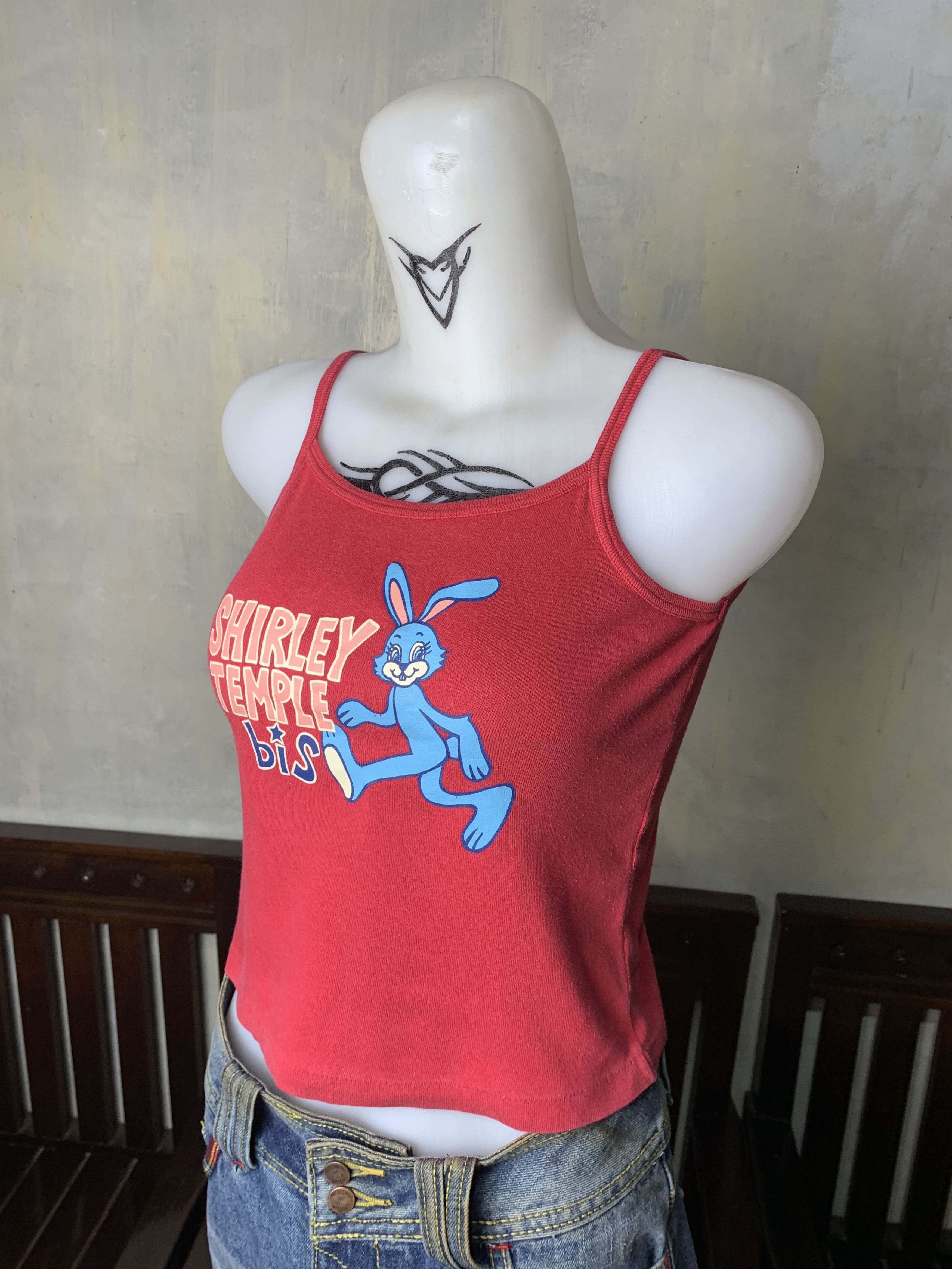 Angel Blue 2000s Shirley Temple Red Rabbit Baby Tank Top (XS) Size XS / US 0-2 / IT 36-38 - 2 Thumbnail