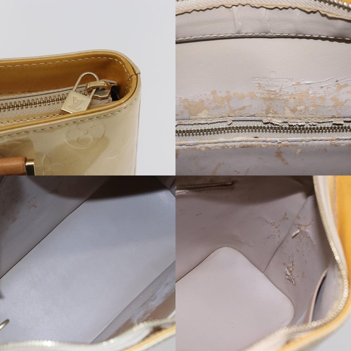 Louis Vuitton LOUIS VUITTON Monogram Vernis Houston Hand Bag Beige M91004 Size ONE SIZE - 11 Thumbnail