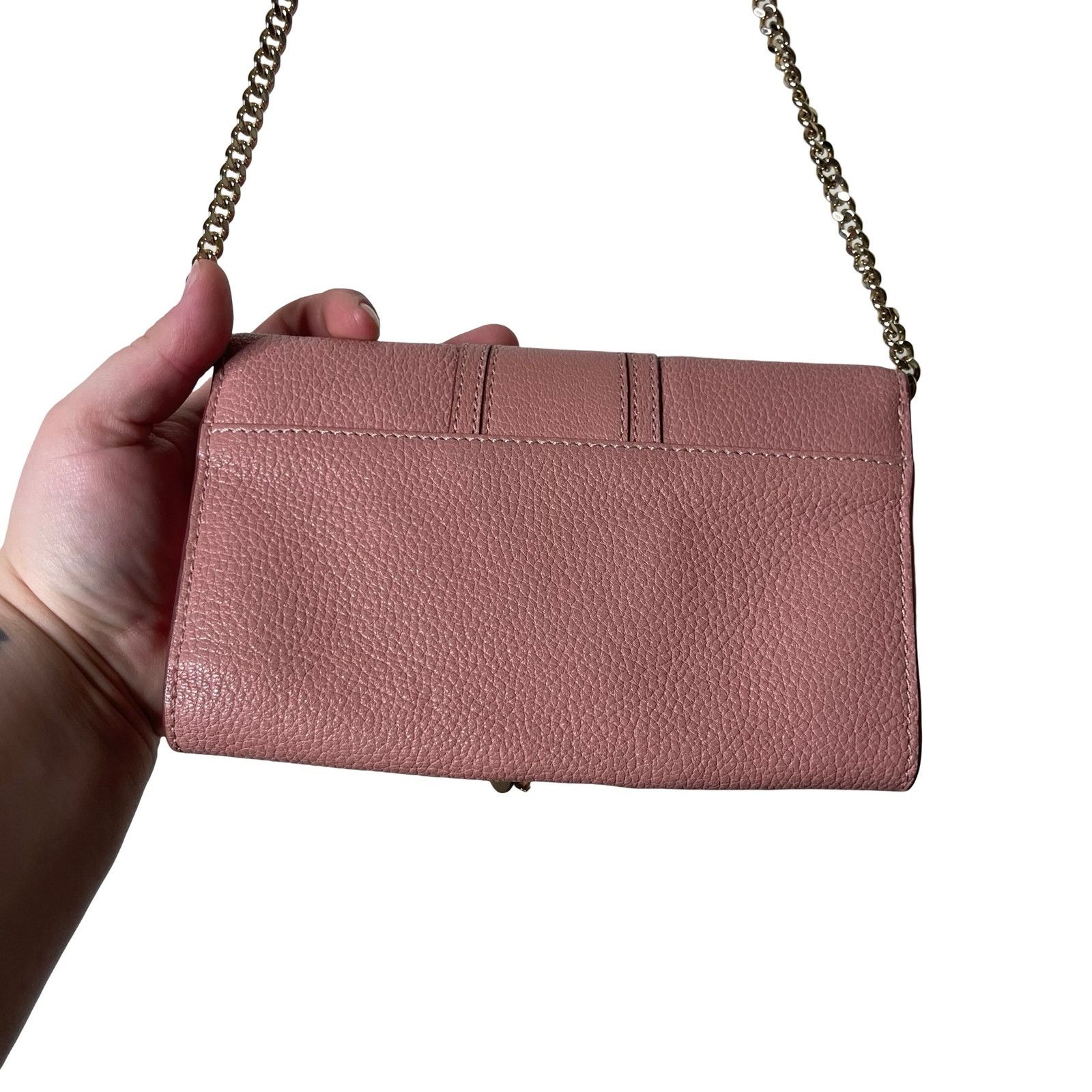 See by Chloe See by Chloé Hana leather chain long wallet in mate pink Size ONE SIZE - 3 Thumbnail