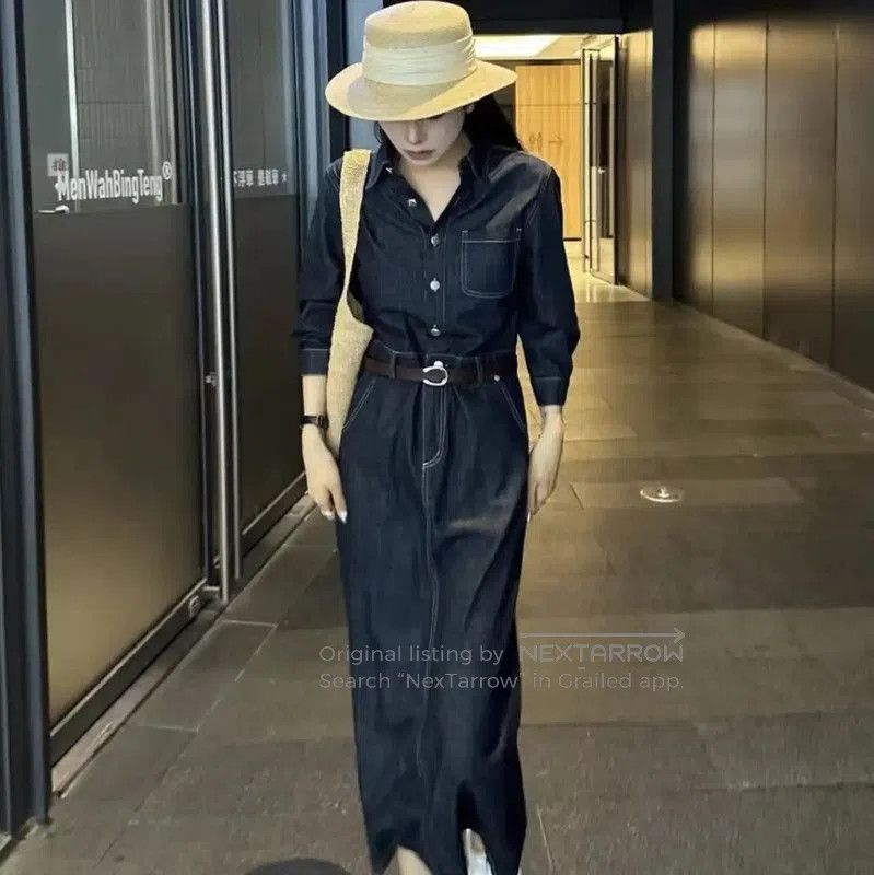 Dior Dior Denim Midi Dress with Floral Design . Size S / US 4 / IT 40 - 6 Thumbnail