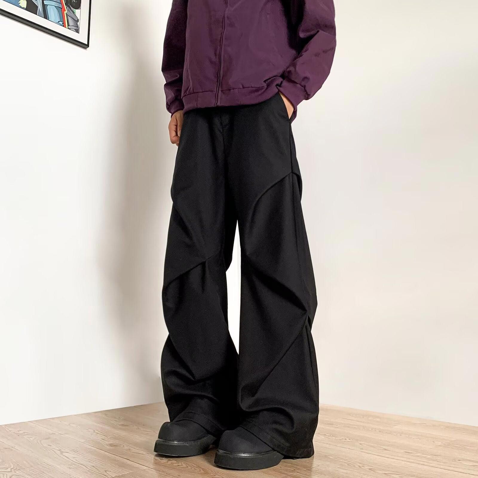 Japanese Brand Black Wide Leg Cargo Pants, Baggy Streetwear Trousers Size US 32 / EU 48 - 5 Thumbnail