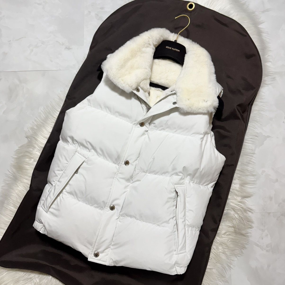 Runway Louis Vuitton Rabbit Fur Reversible Down Vest