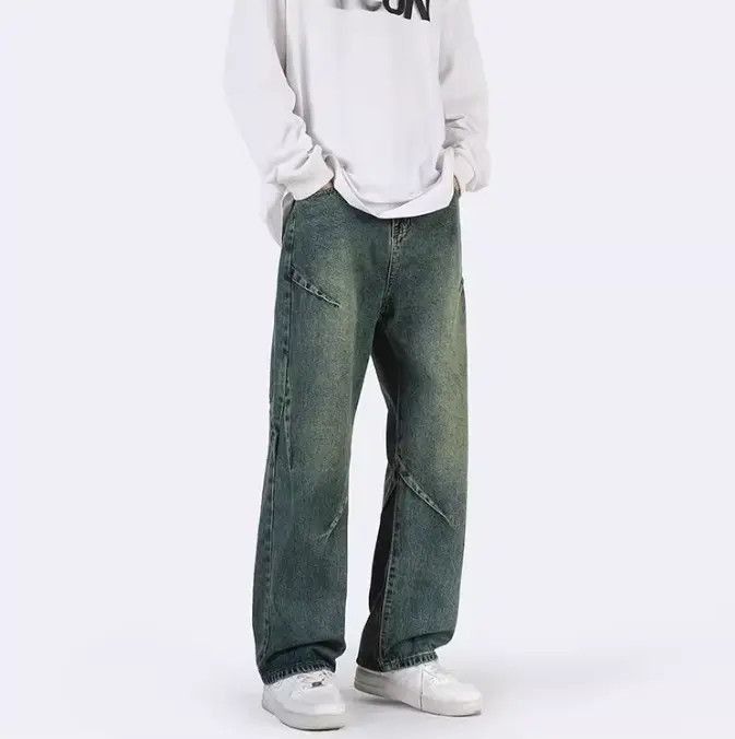 Japanese Brand Loose fitting straight leg wide leg jeans Size US 32 / EU 48 - 4 Thumbnail