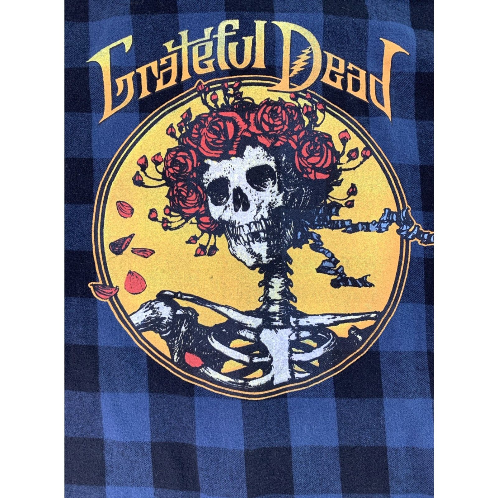 Vintage Grateful Dead Shirt Womens Small Blue Check Plaid Flannel Button-Up Casual Sleeve Long Sleeve Collared Cotton Blend 80s 90s Rock Classic Graphic Print Size S / US 4 / IT 40 - 8 Thumbnail
