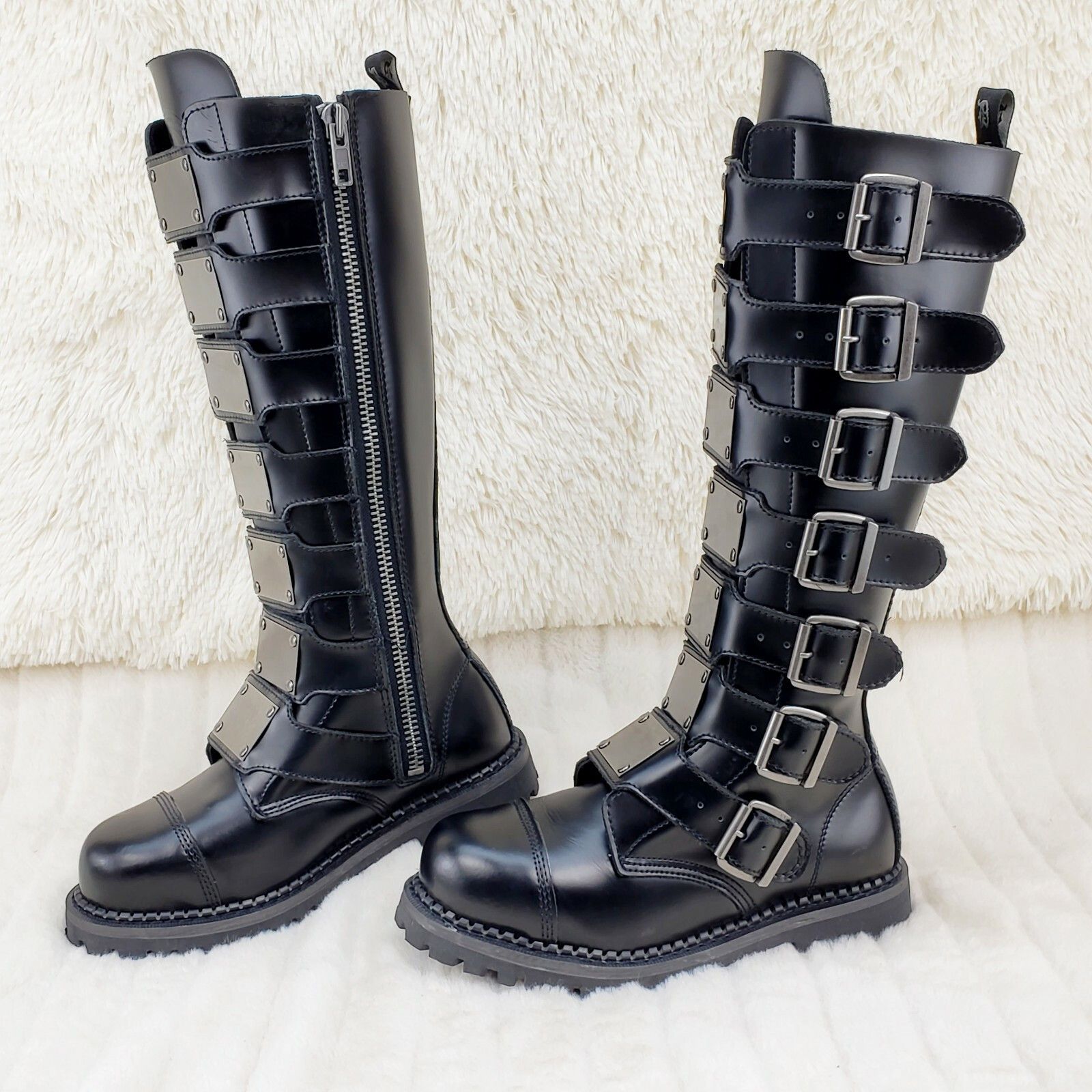 Other DEMONIA Riot 21 Goth Combat Biker Steel Toe Boots Black Leat Size US 14 / EU 47 - 1 Thumbnail