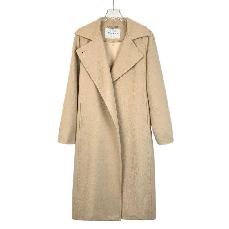 Max Mara Brown Camel Fleece Lapel Belt Coat