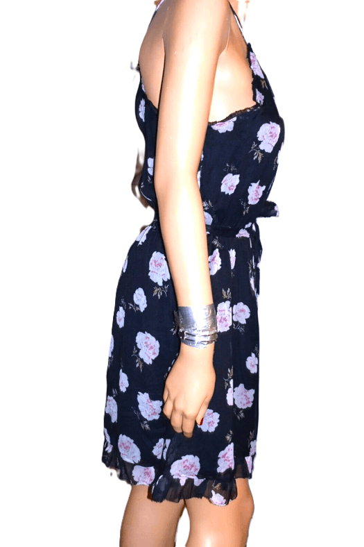 Abercrombie & Fitch Abercrombie & Fitch Black Floral Sun Dress XS Size XS / US 0-2 / IT 36-38 - 6 Thumbnail