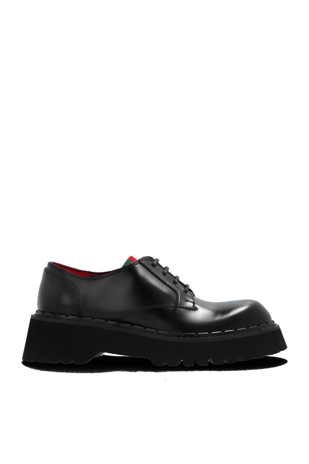 Gucci Gucci Web Lace Up Leather Shoes SIZE 37 Size ONE SIZE - 1 Thumbnail