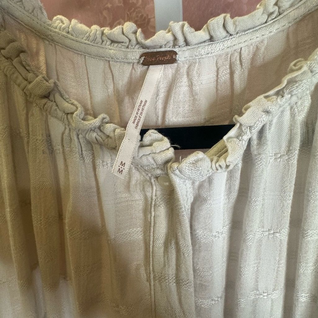 Free People Free People Edie Plaid Cream Ruffled Maxi Dress Medium EUC Size M / US 6-8 / IT 42-44 - 5 Thumbnail